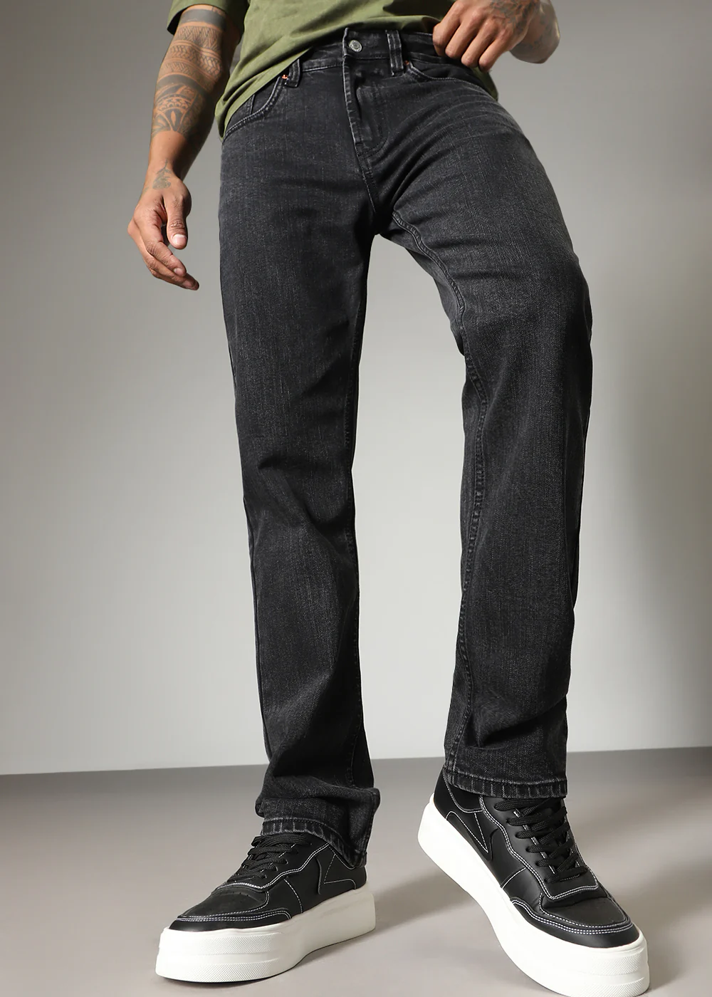 Grunge Black Straight Fit Denim - Image 6
