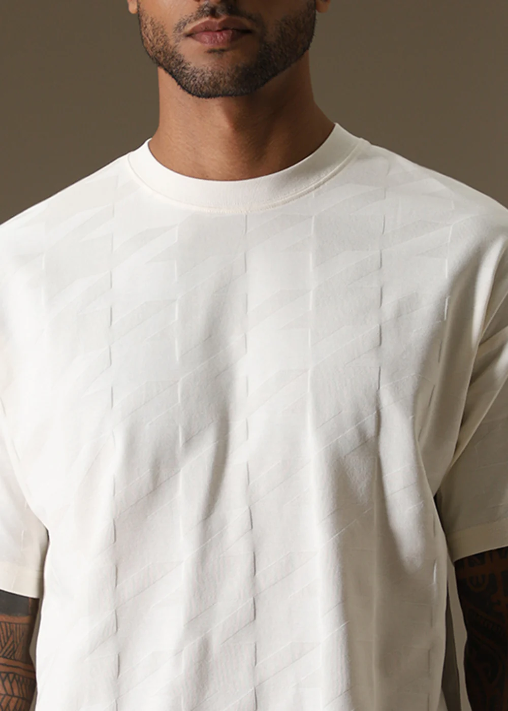 Herringbone Pattern Oversized T-shirt - Image 2