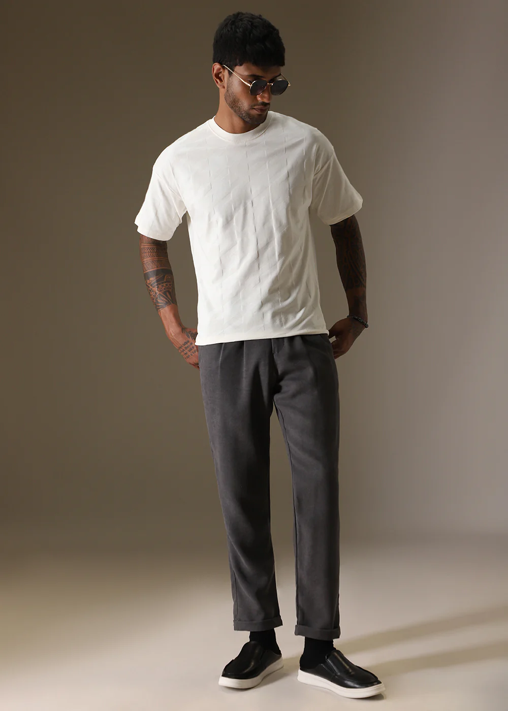 Herringbone Pattern Oversized T-shirt - Image 7