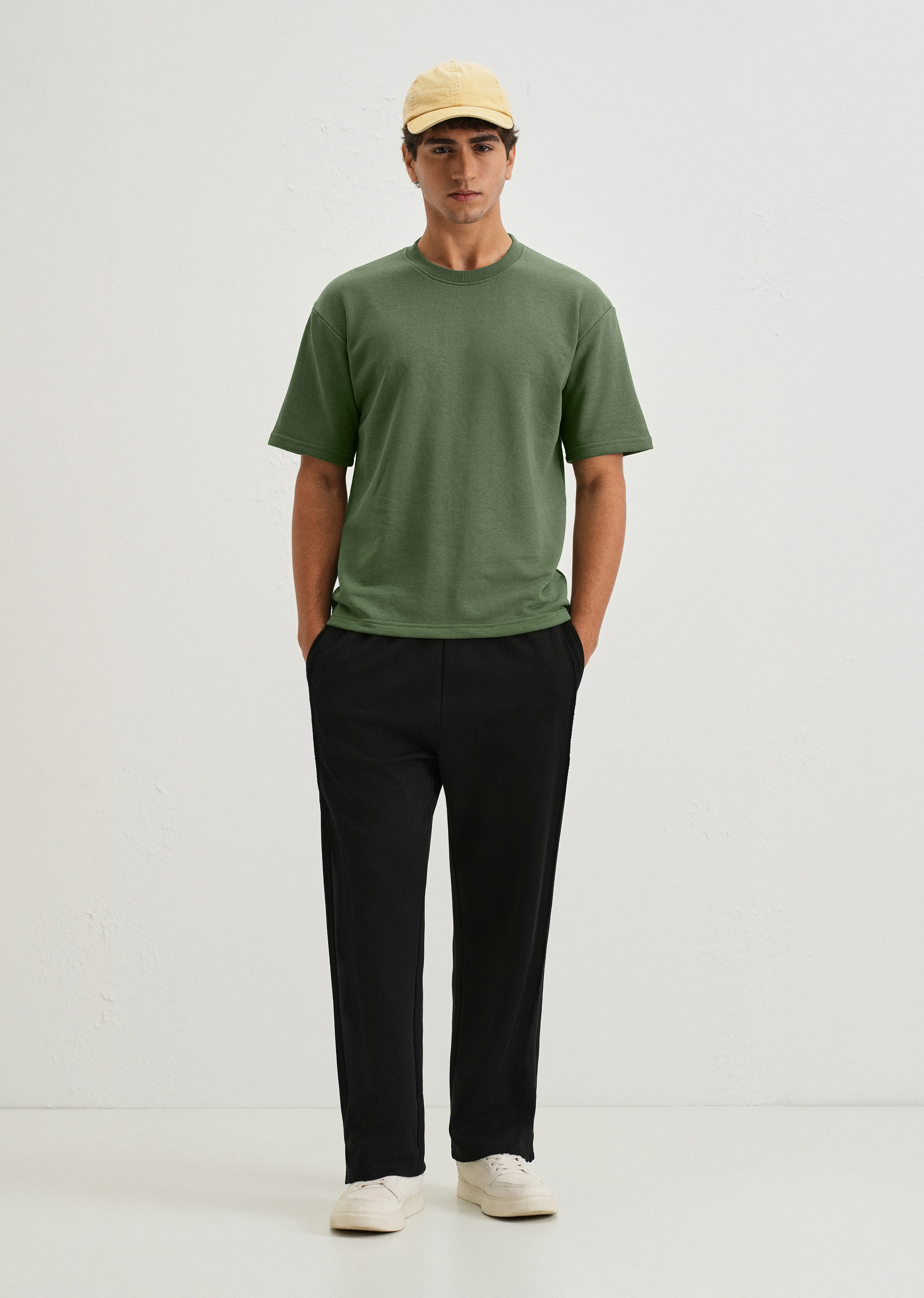 Hunter Green Plain Oversized Basic T-shirt - Image 6