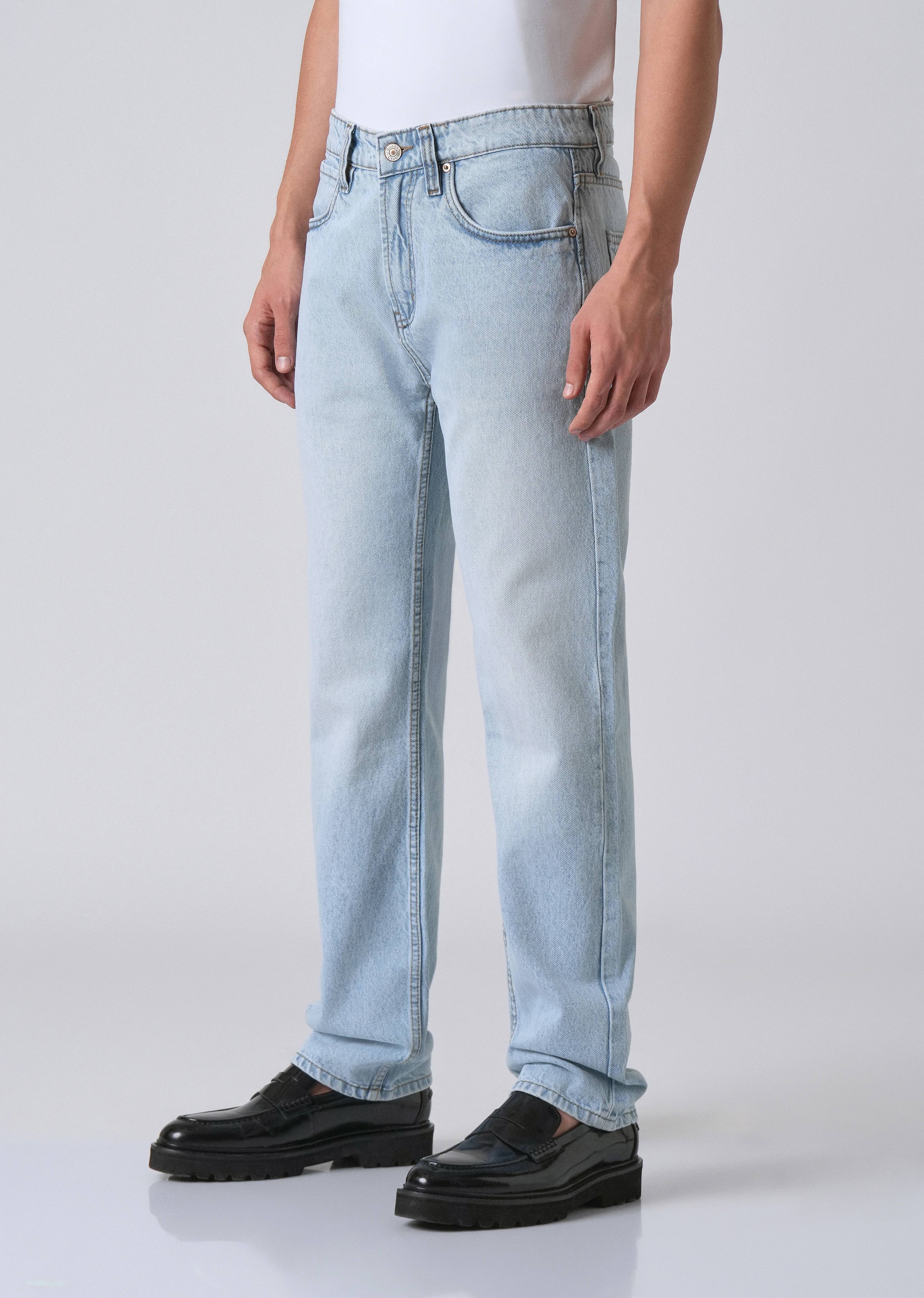 Ice Blue Straight Fit Denim - Image 4