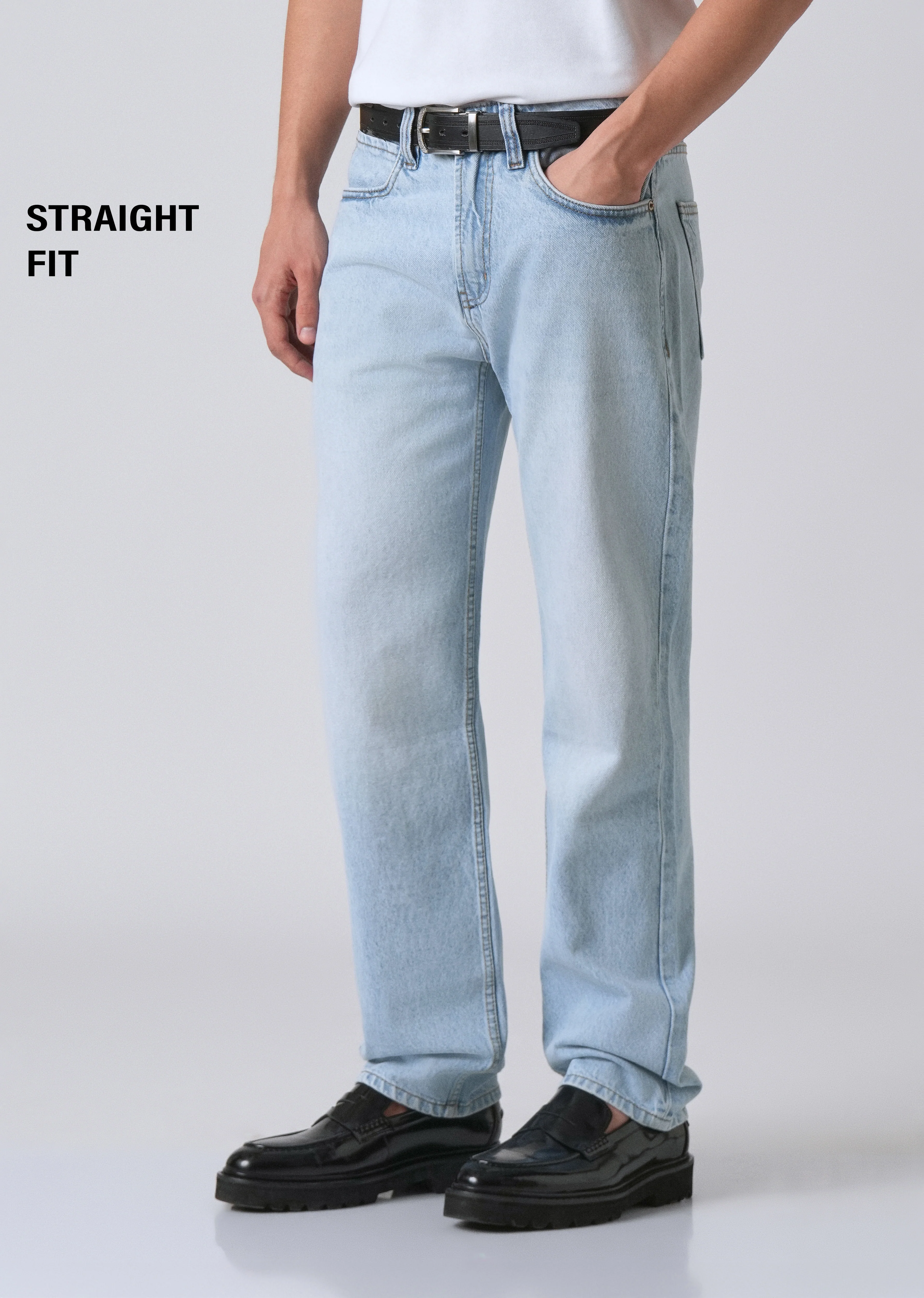 Ice Blue Straight Fit Denim - Image 7