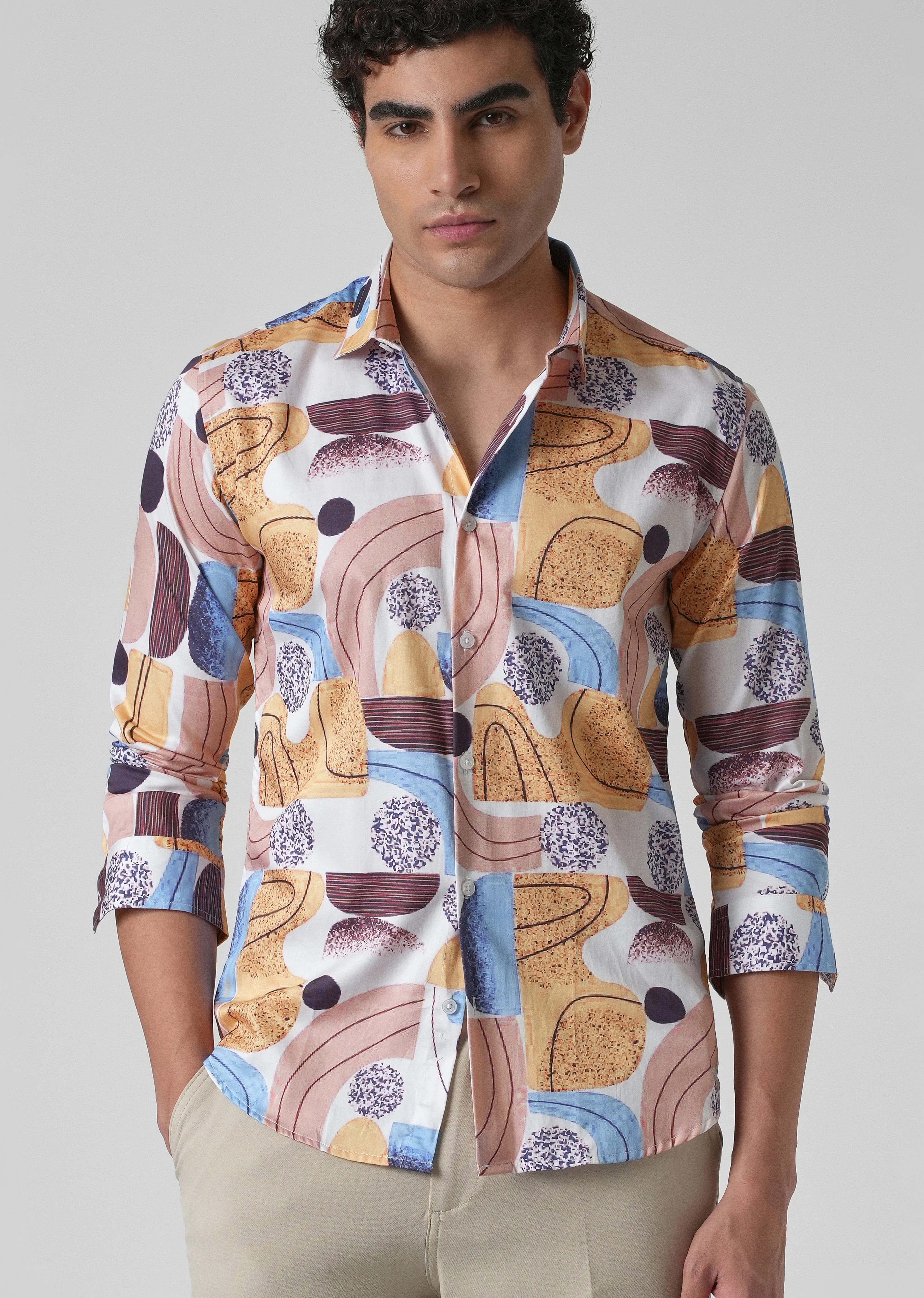 Illusive Abstract Print Shirt - Image 7