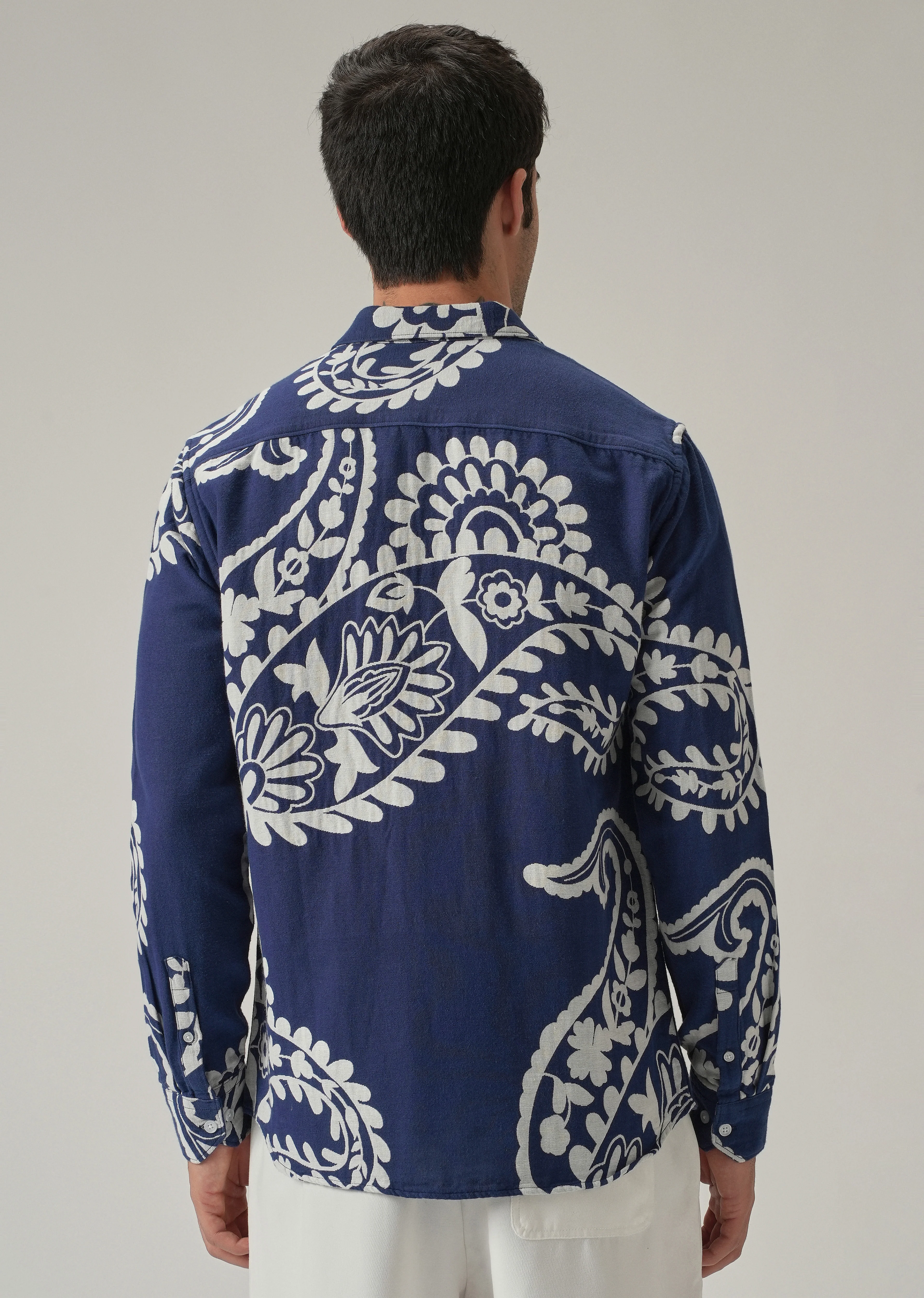 Indigo Paisley Pattern Shirt - Image 2