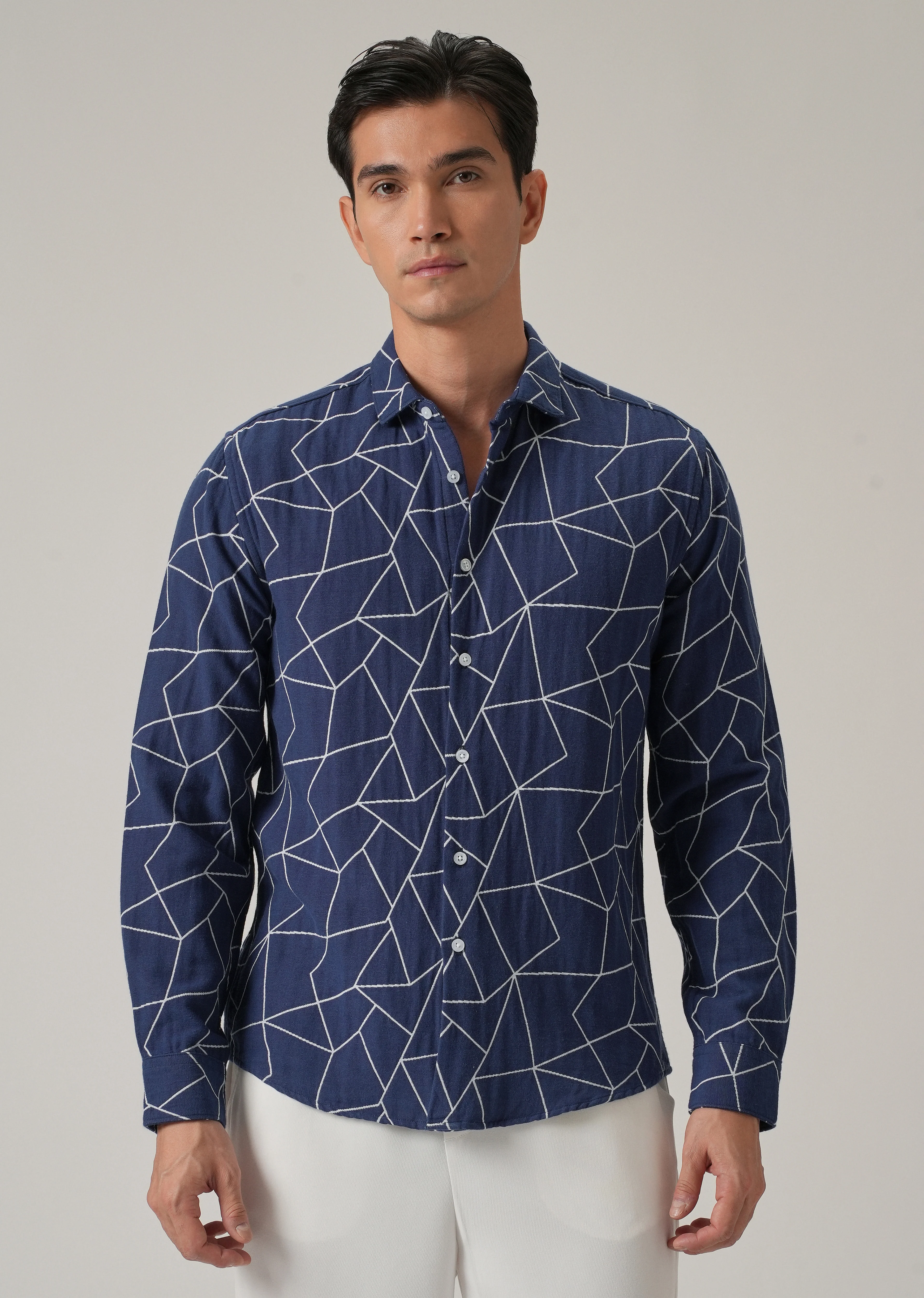 Indigo Prism Pattern Shirt - Image 3