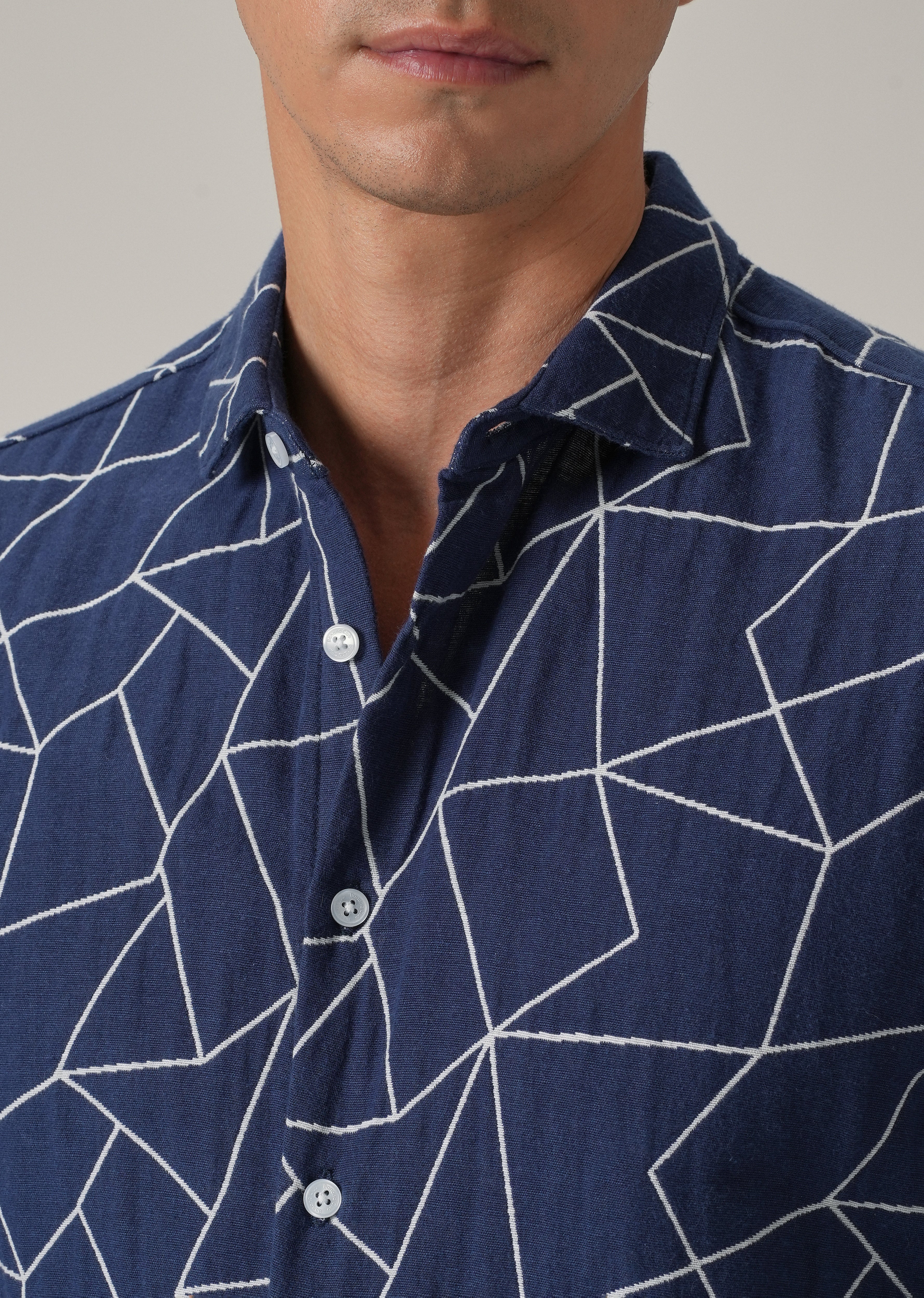 Indigo Prism Pattern Shirt - Image 5