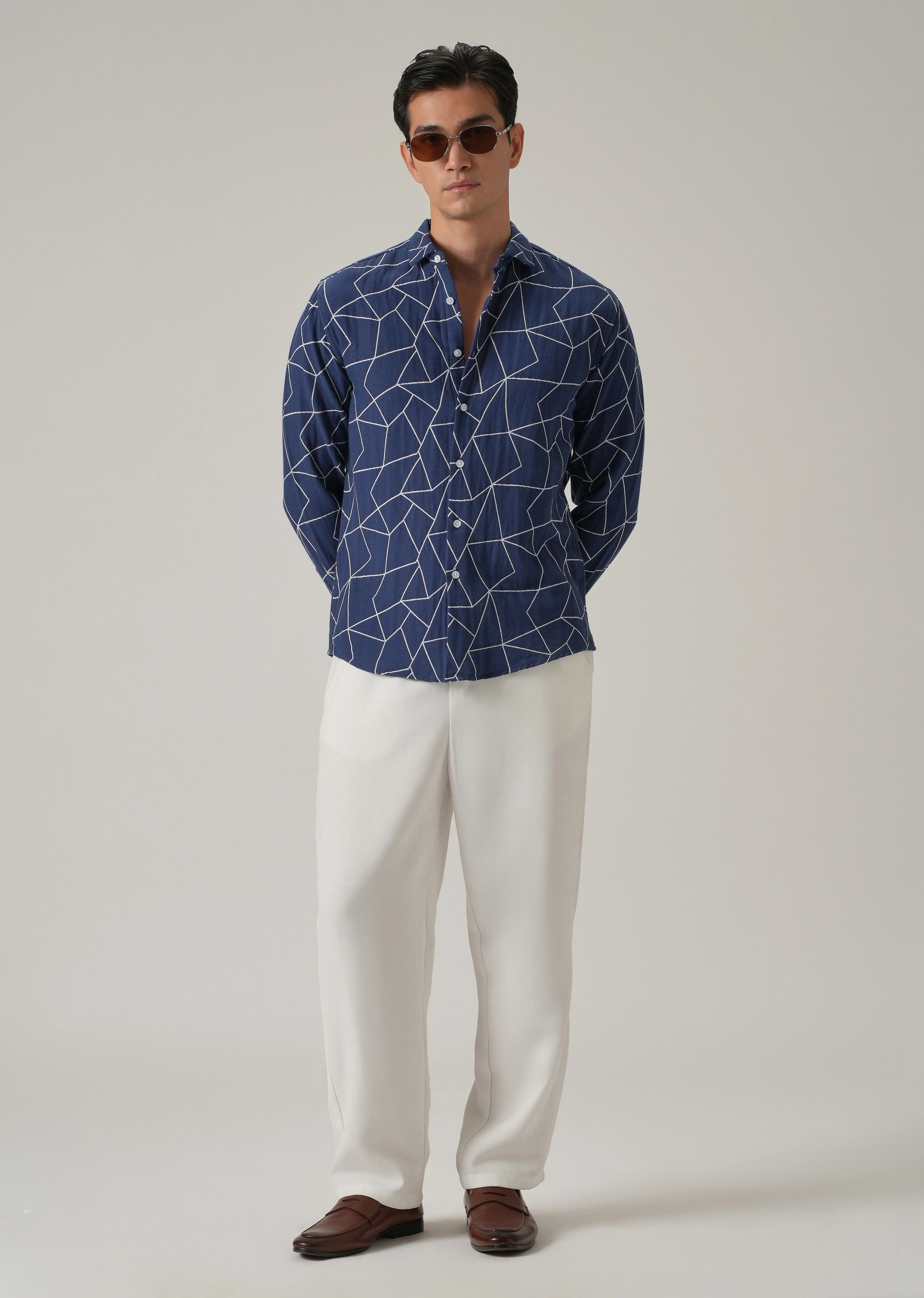 Indigo Prism Pattern Shirt - Image 6