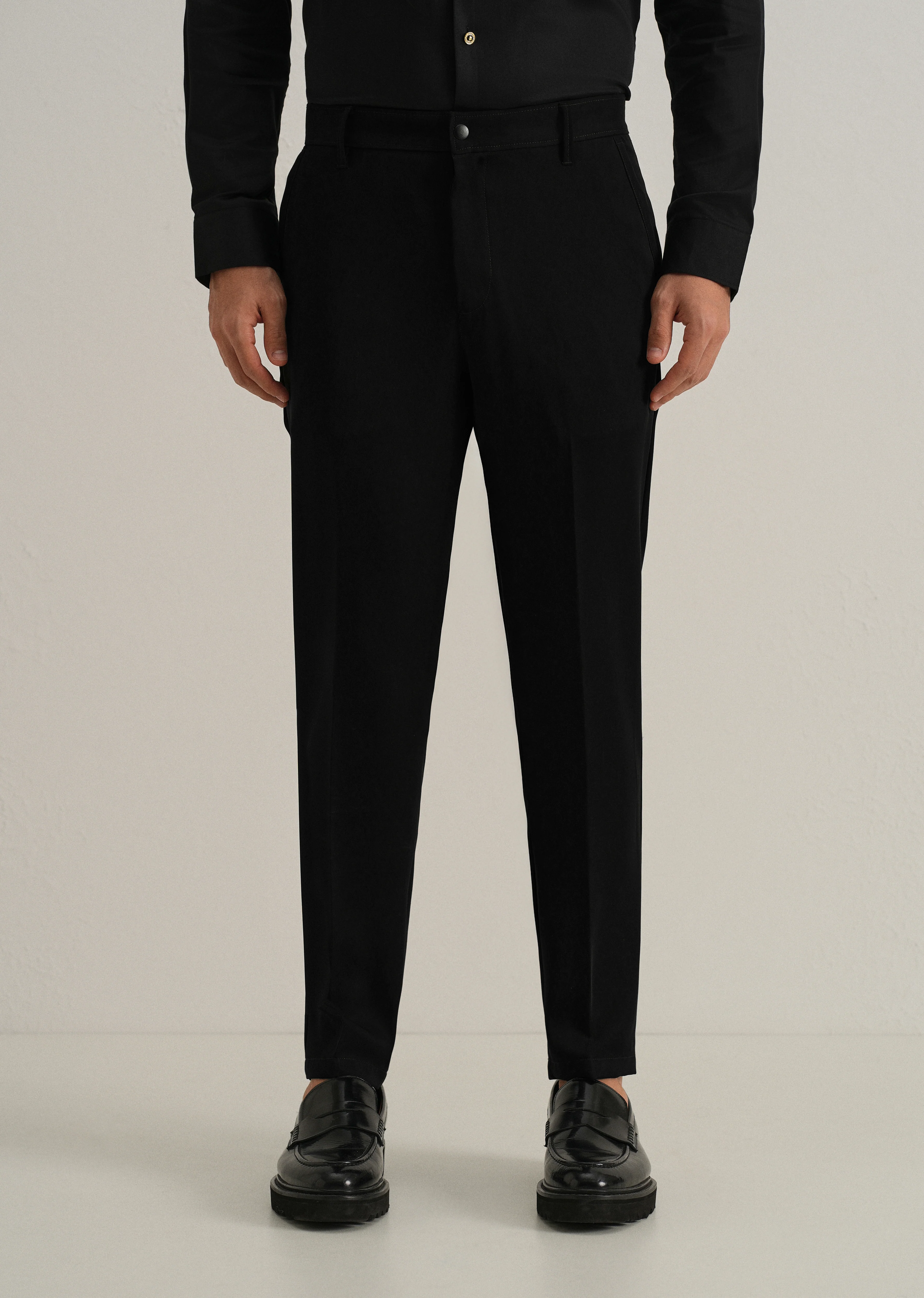Ink Black Plain Slim Fit Trouser - Image 3