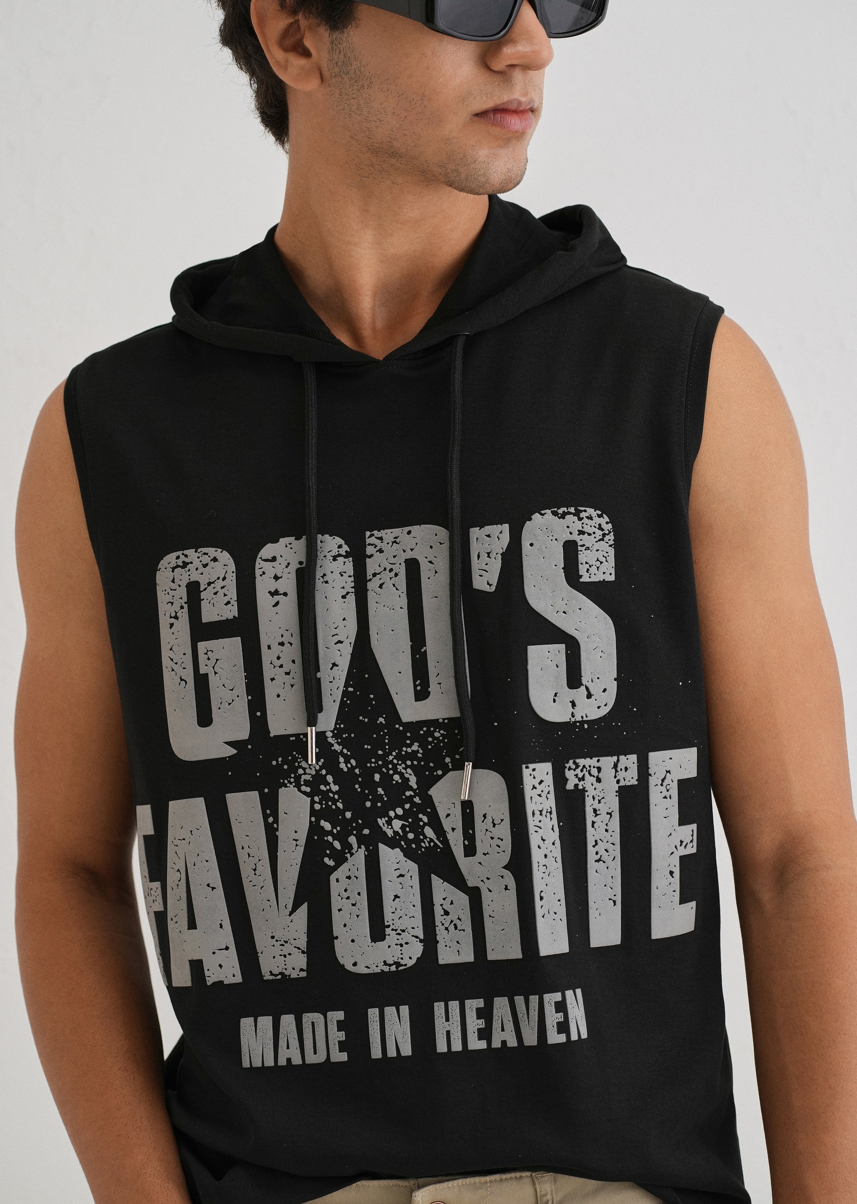 Ink Black Printed Hoodie Tank - Image 5