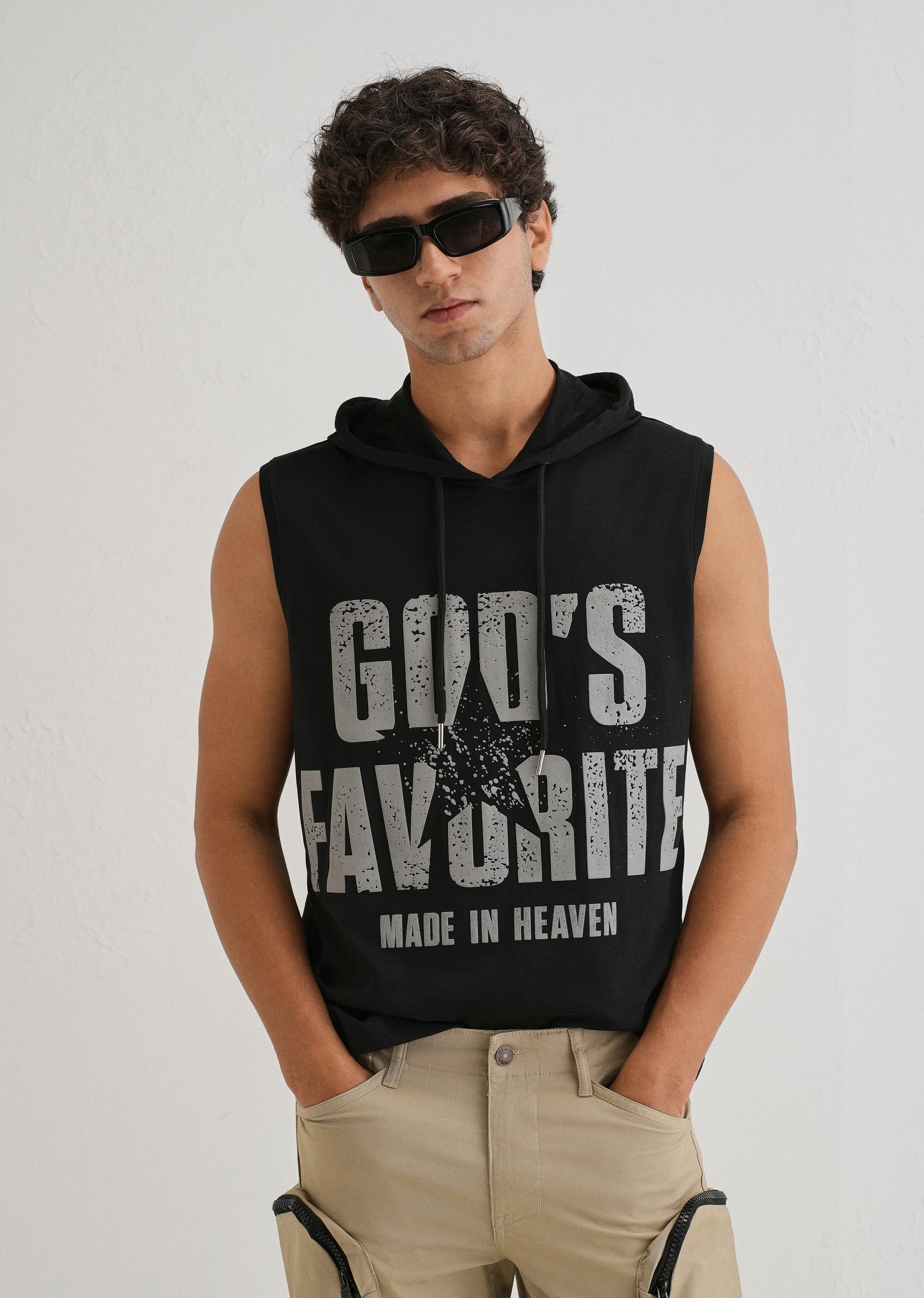 Ink Black Printed Hoodie Tank - Image 7