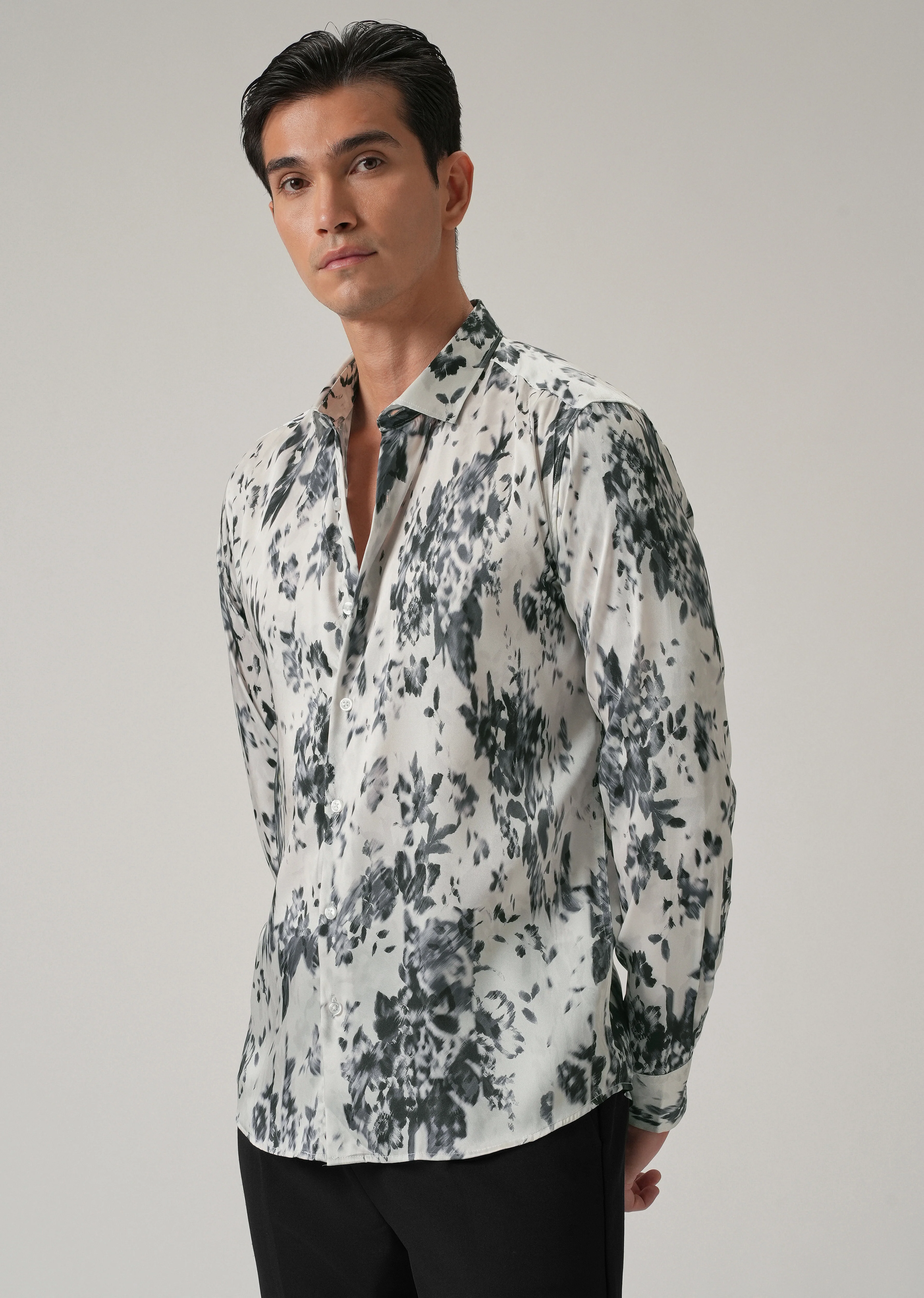 Ink Bloom Print Shirt - Image 4