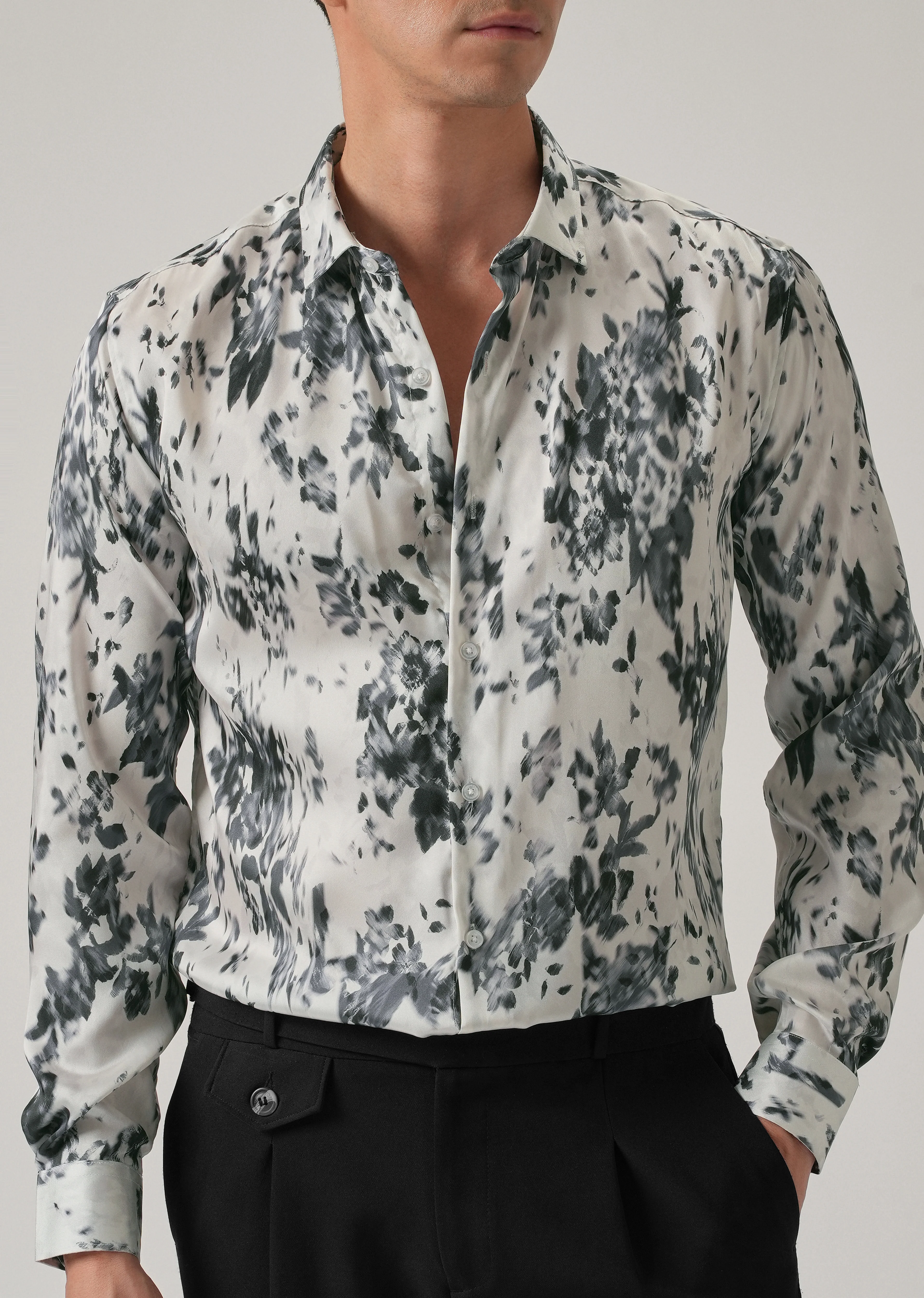 Ink Bloom Print Shirt - Image 7