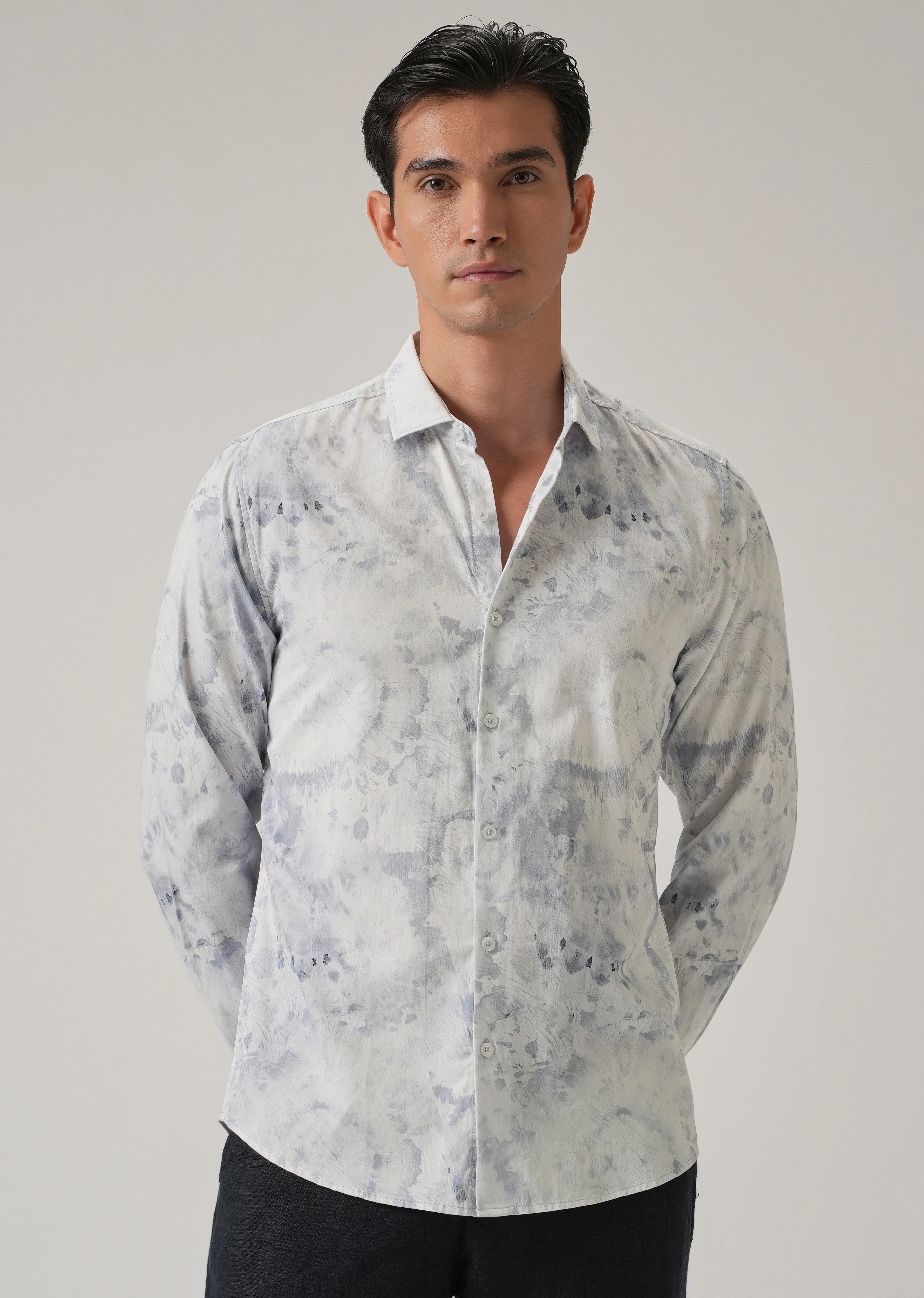 Ink Blue Print Shirt - Image 3