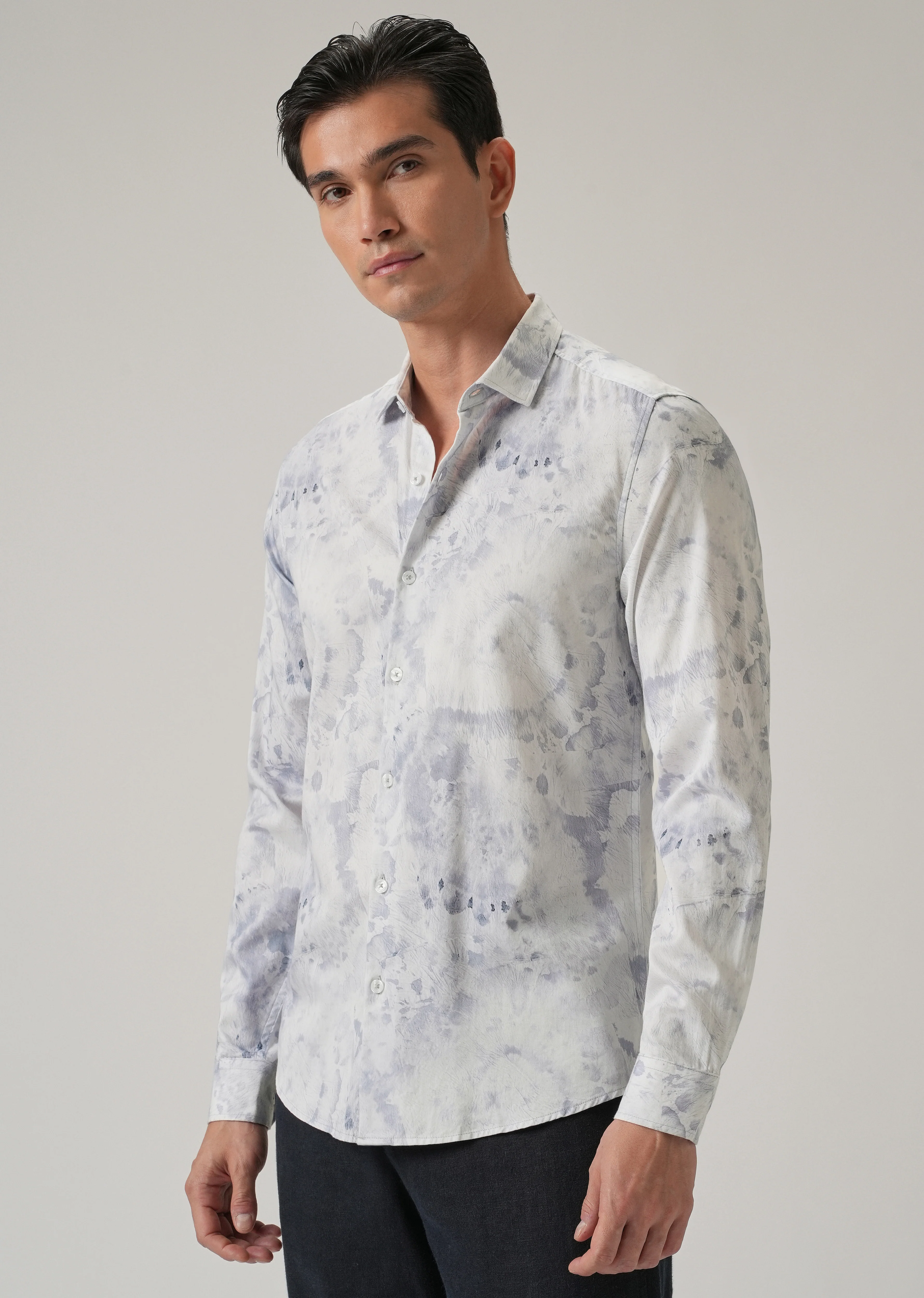 Ink Blue Print Shirt - Image 4
