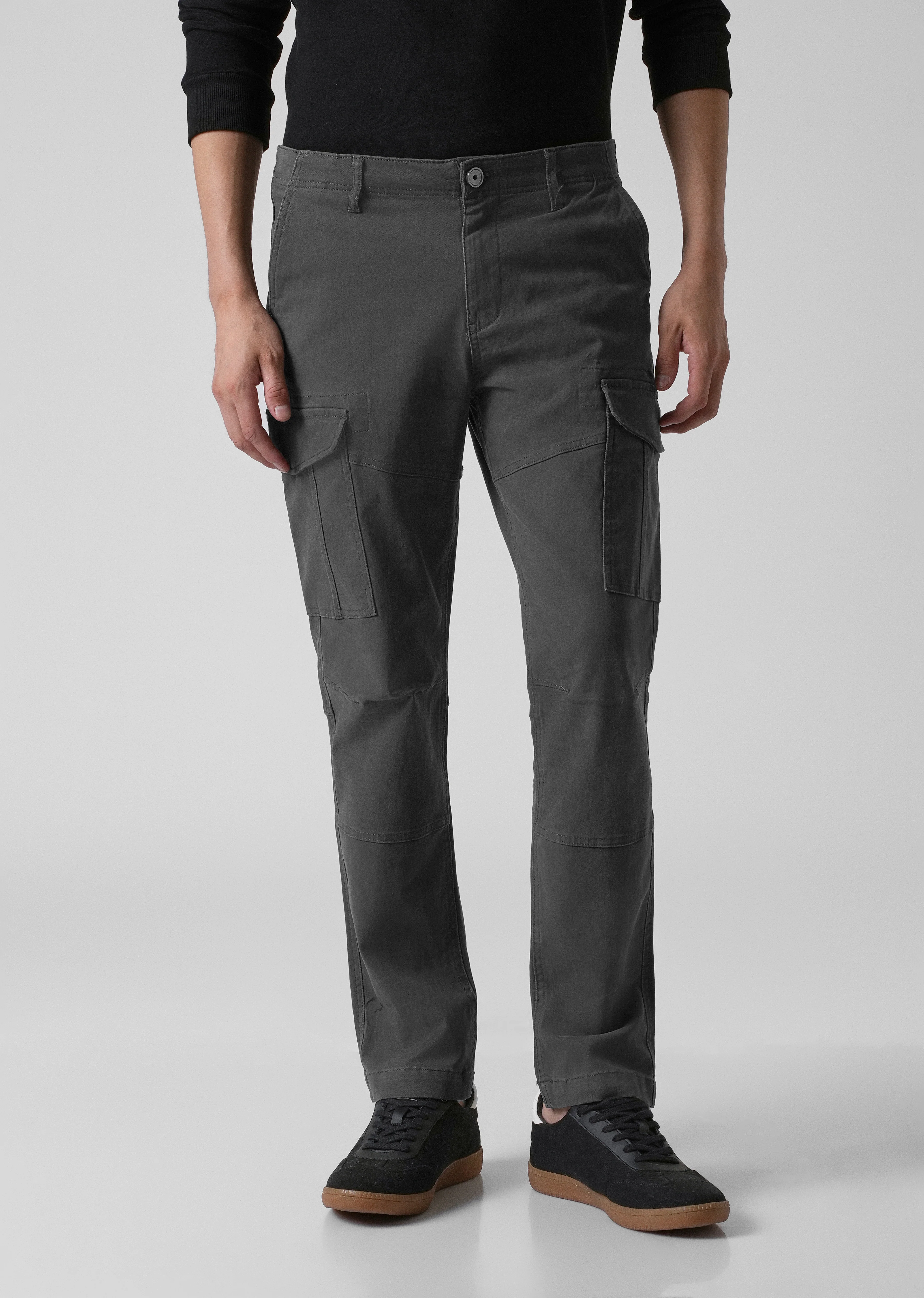 Iron Grey Regular Fit Cargo Pant - Image 3