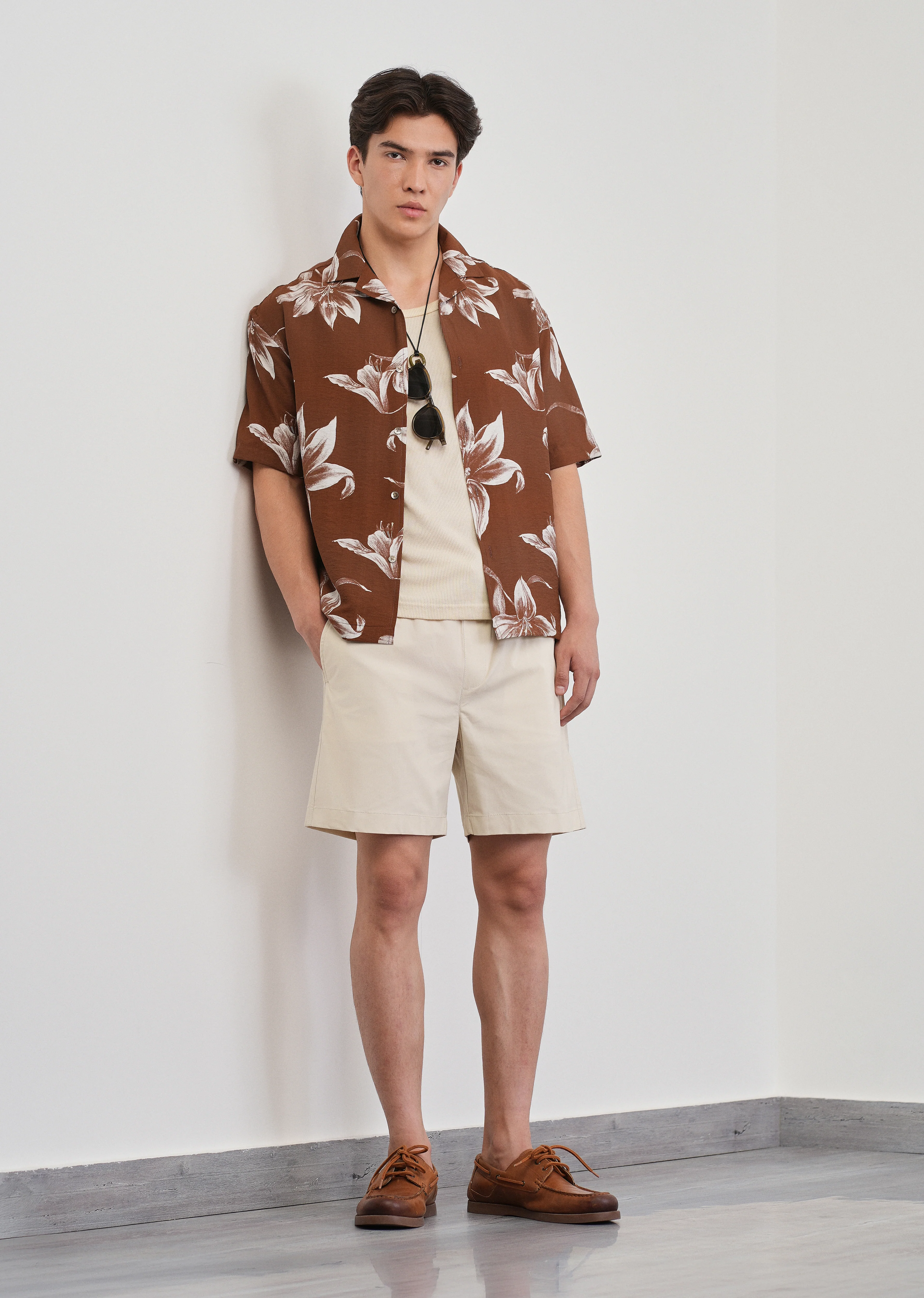 Ivory Drawstring Cotton Shorts - Image 7