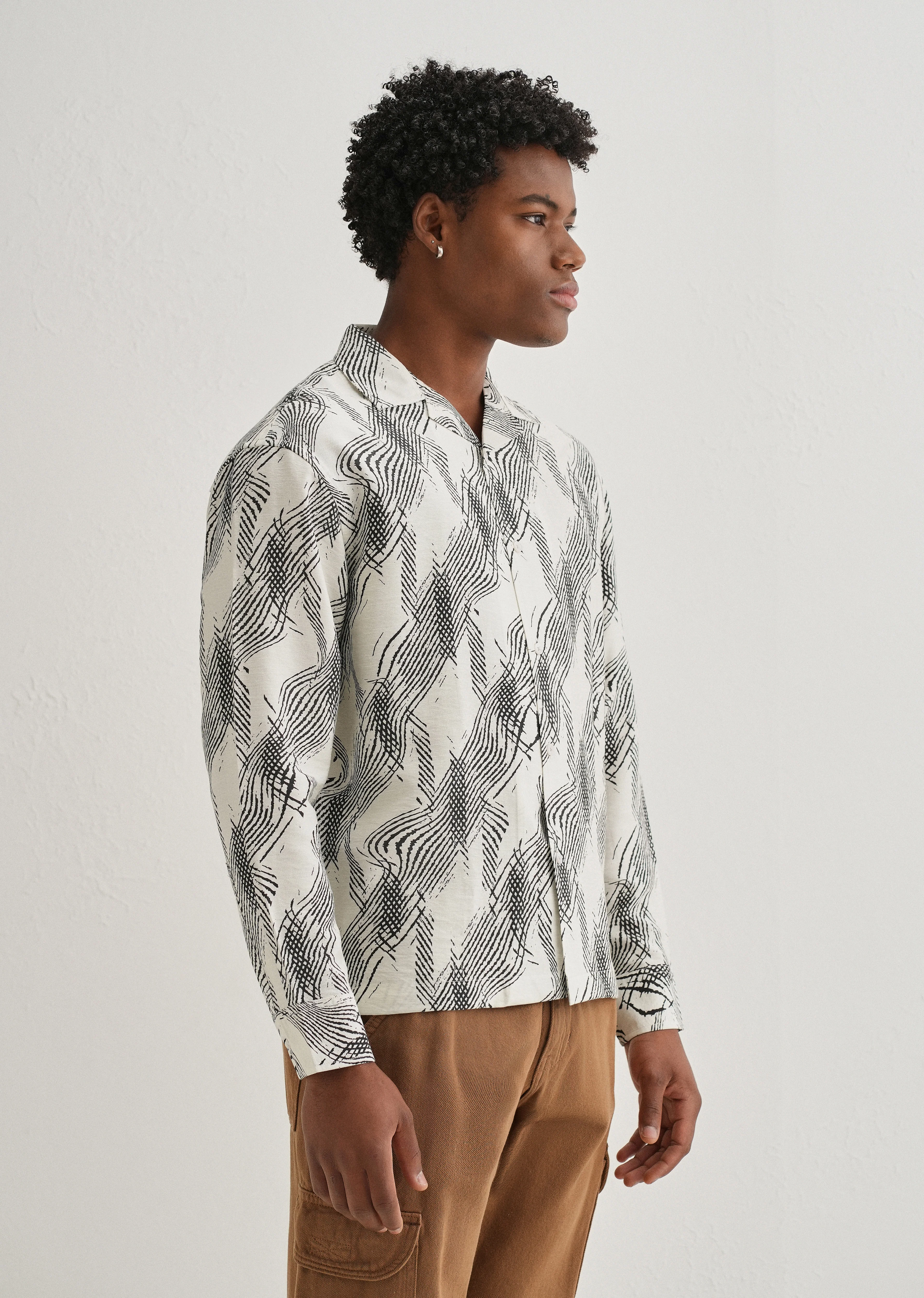 Ivory Modern Sketch Printed Shirt - Image 4