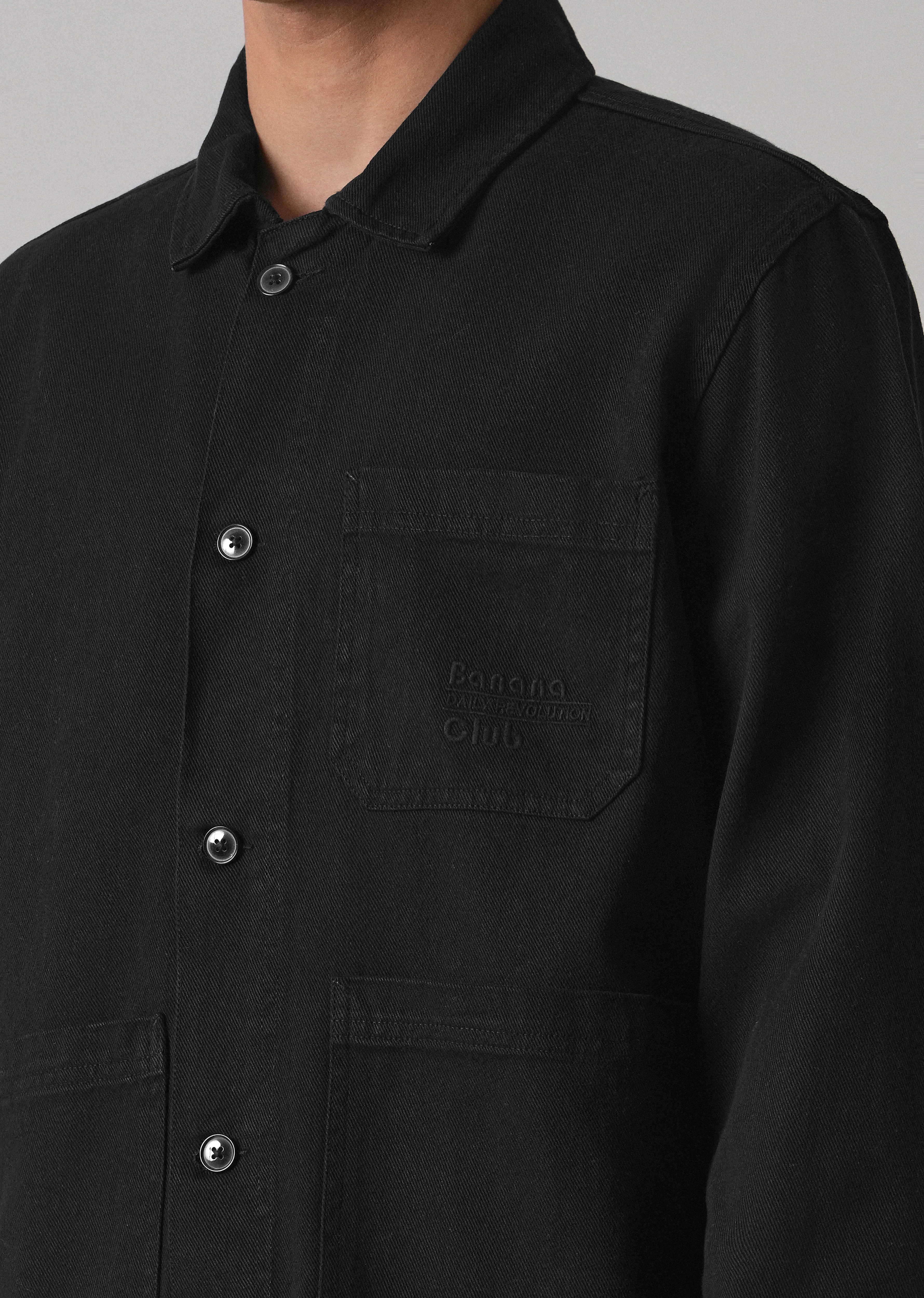 Jade Black Cotton Drill Jacket - Image 5