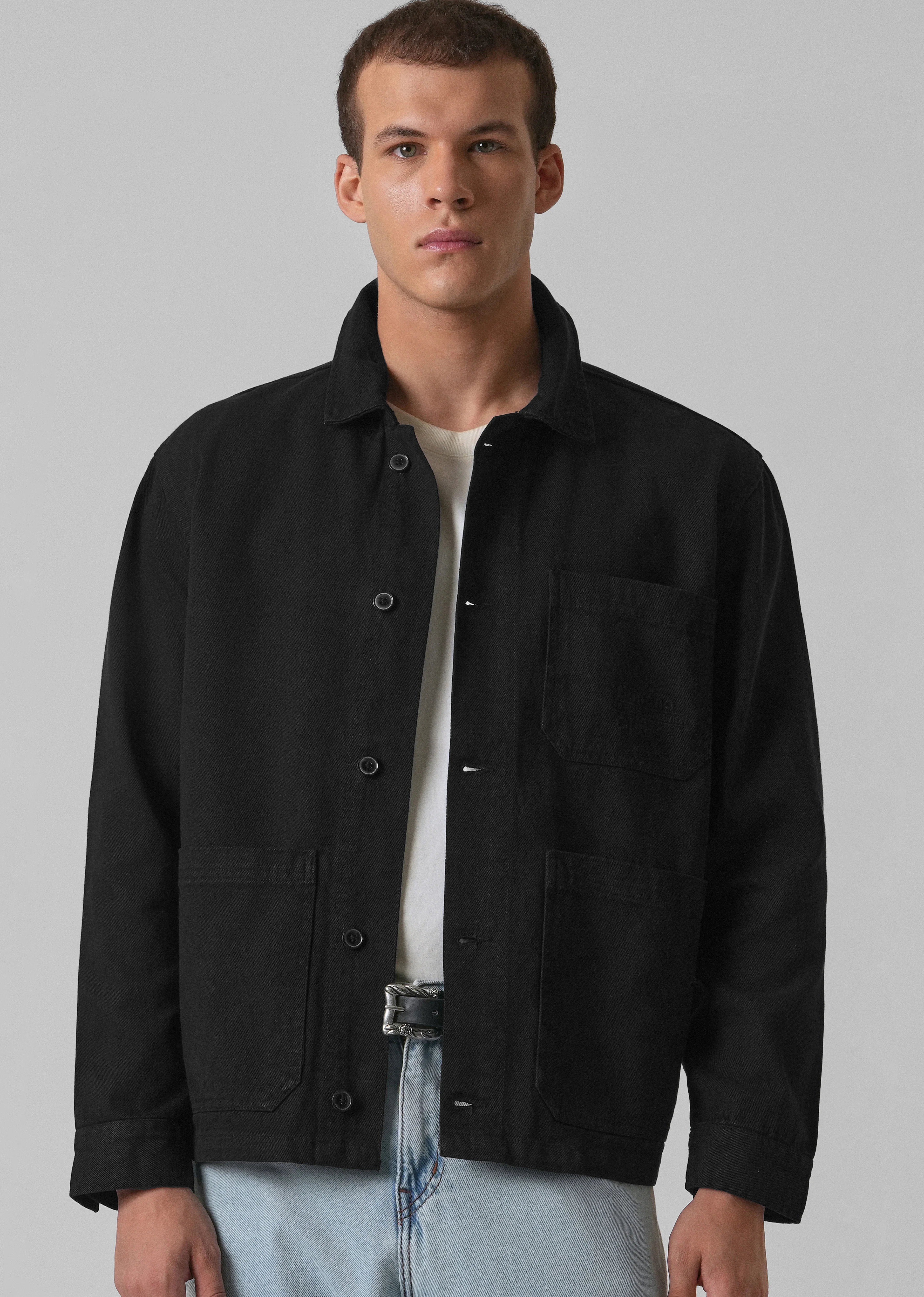 Jade Black Cotton Drill Jacket - Image 7