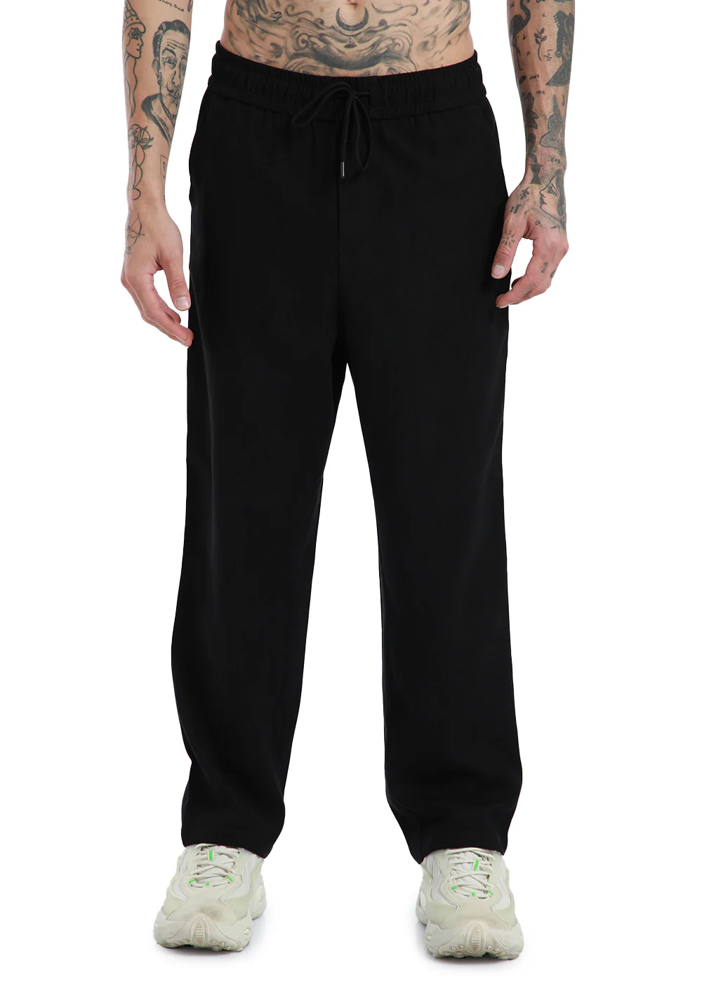 Jet Black Thin Corduroy Trousers - Image 3