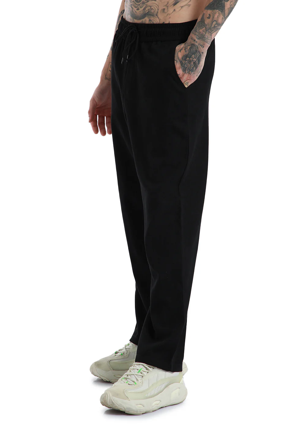 Jet Black Thin Corduroy Trousers - Image 4