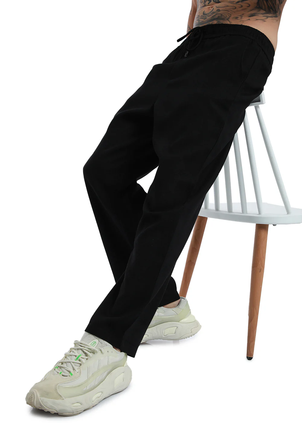 Jet Black Thin Corduroy Trousers - Image 5