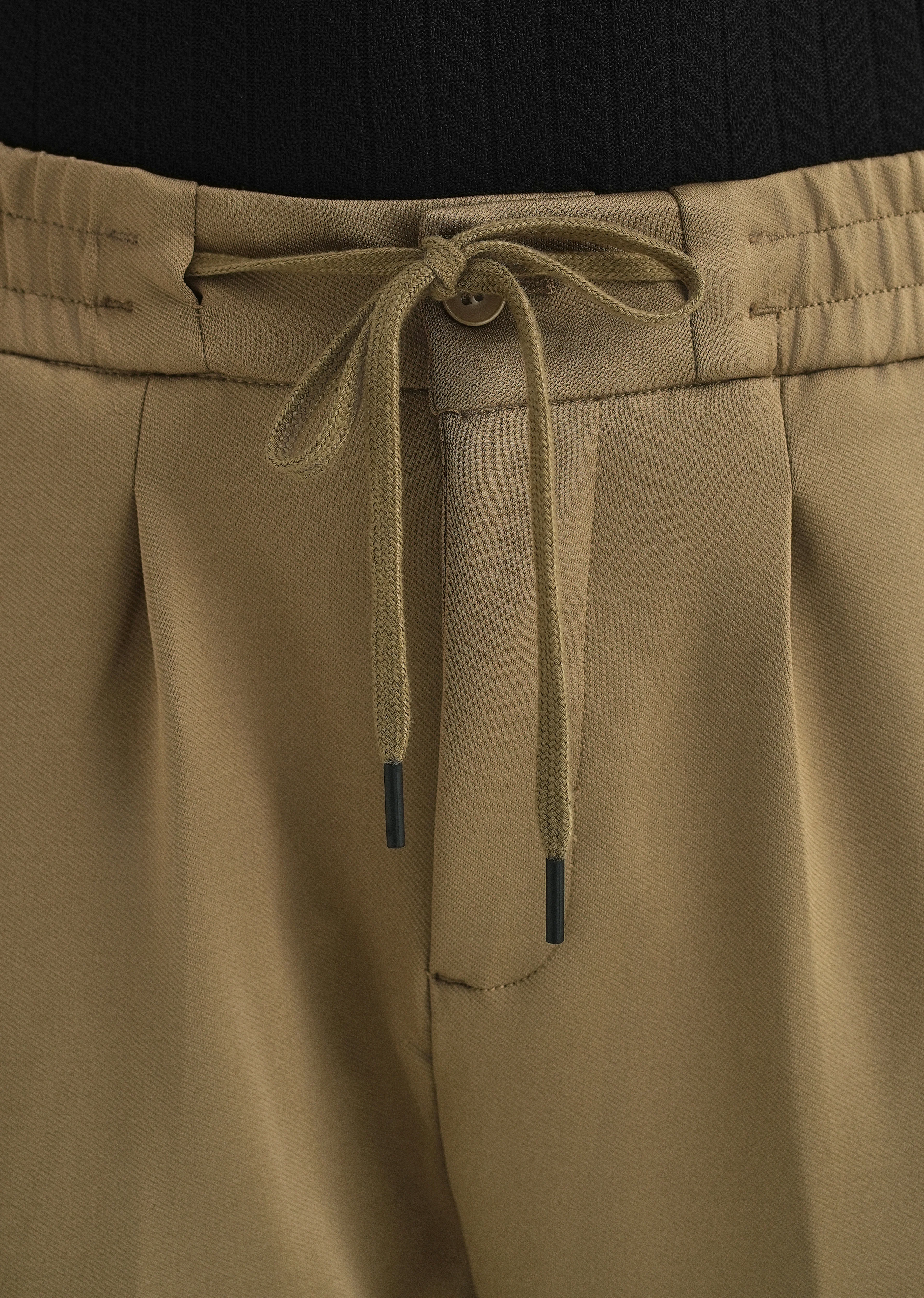 Khaki Drawstring Trousers - Image 5
