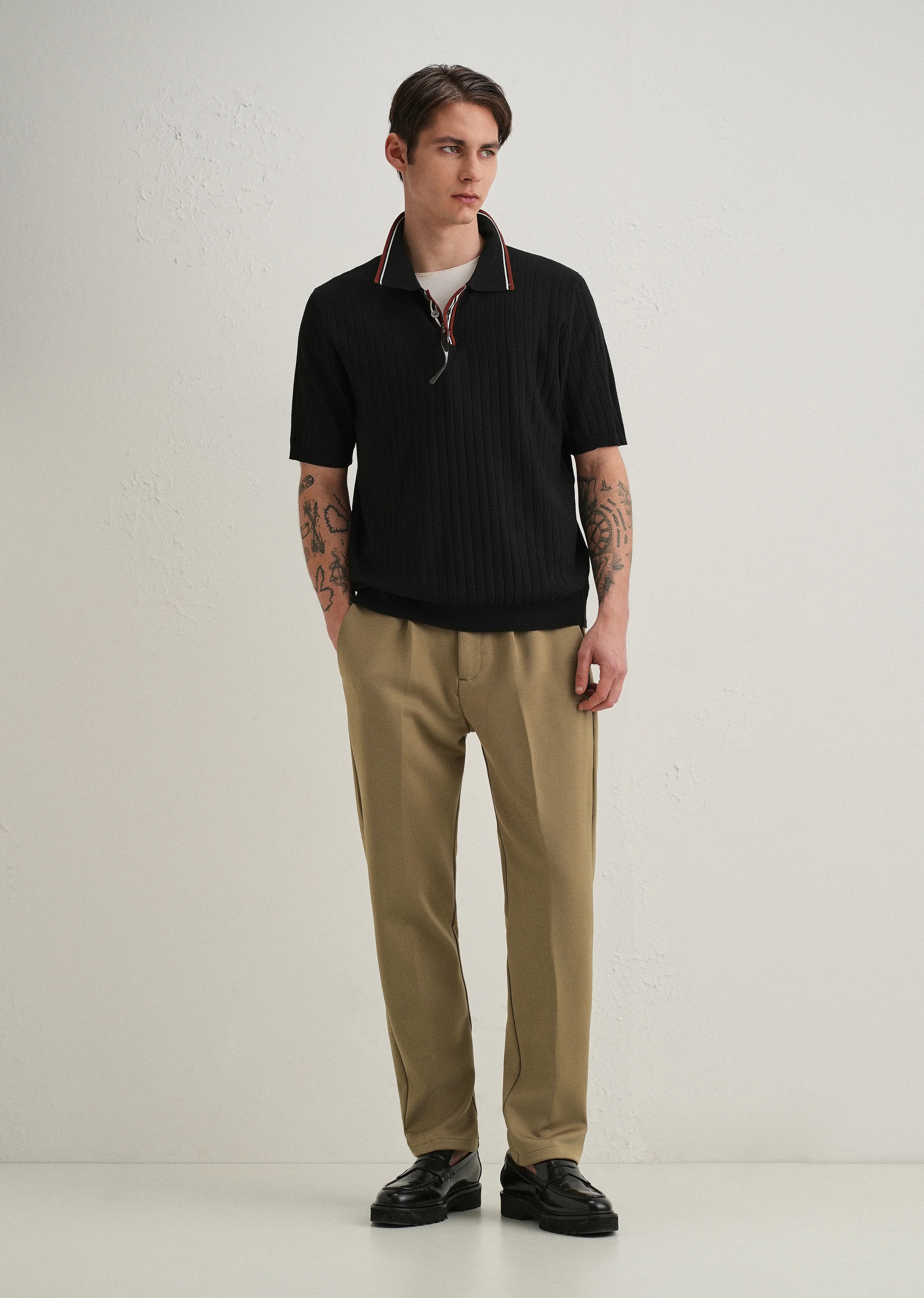 Khaki Drawstring Trousers - Image 6