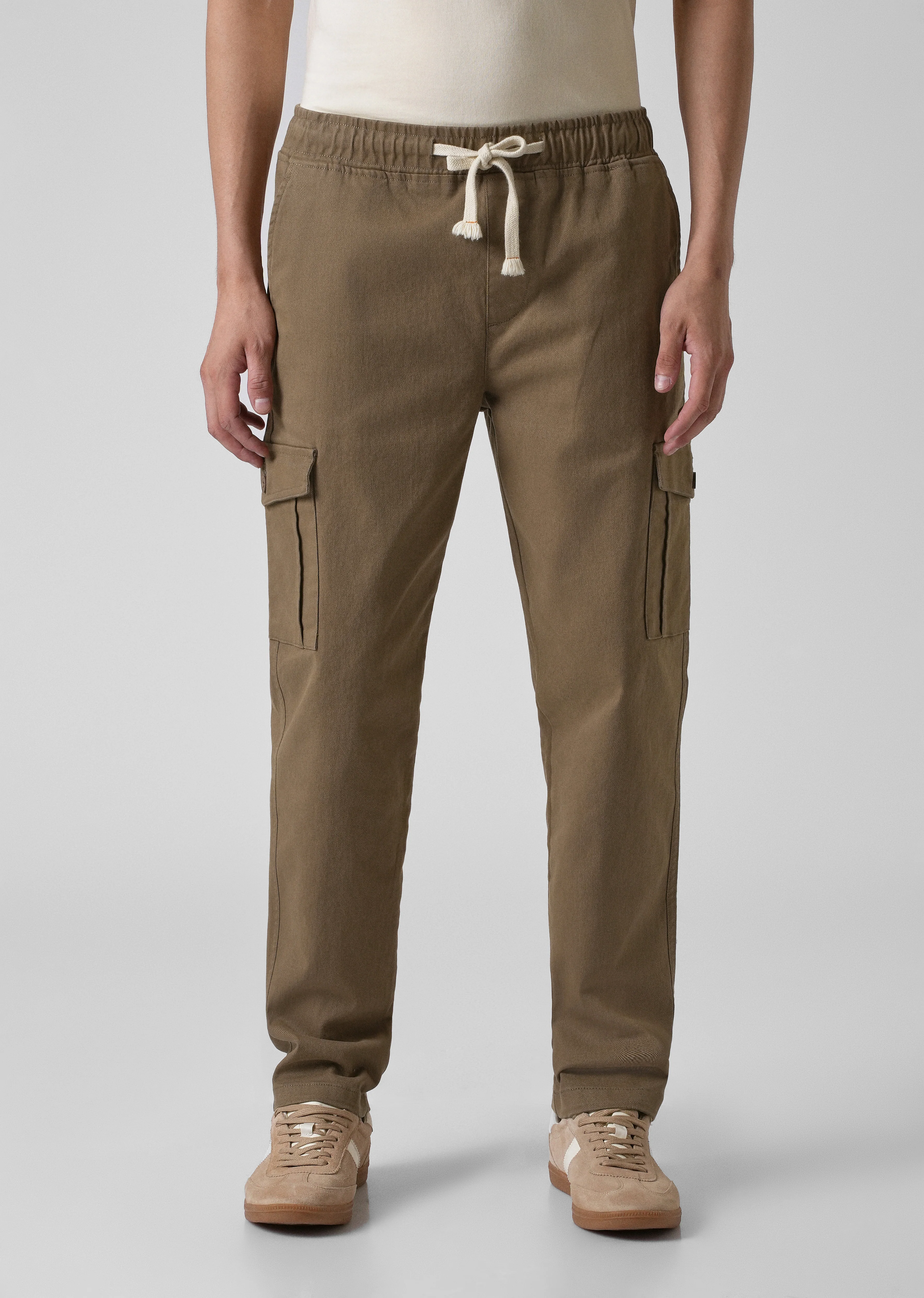 Khaki Regular Fit Cargo Pant - Image 3