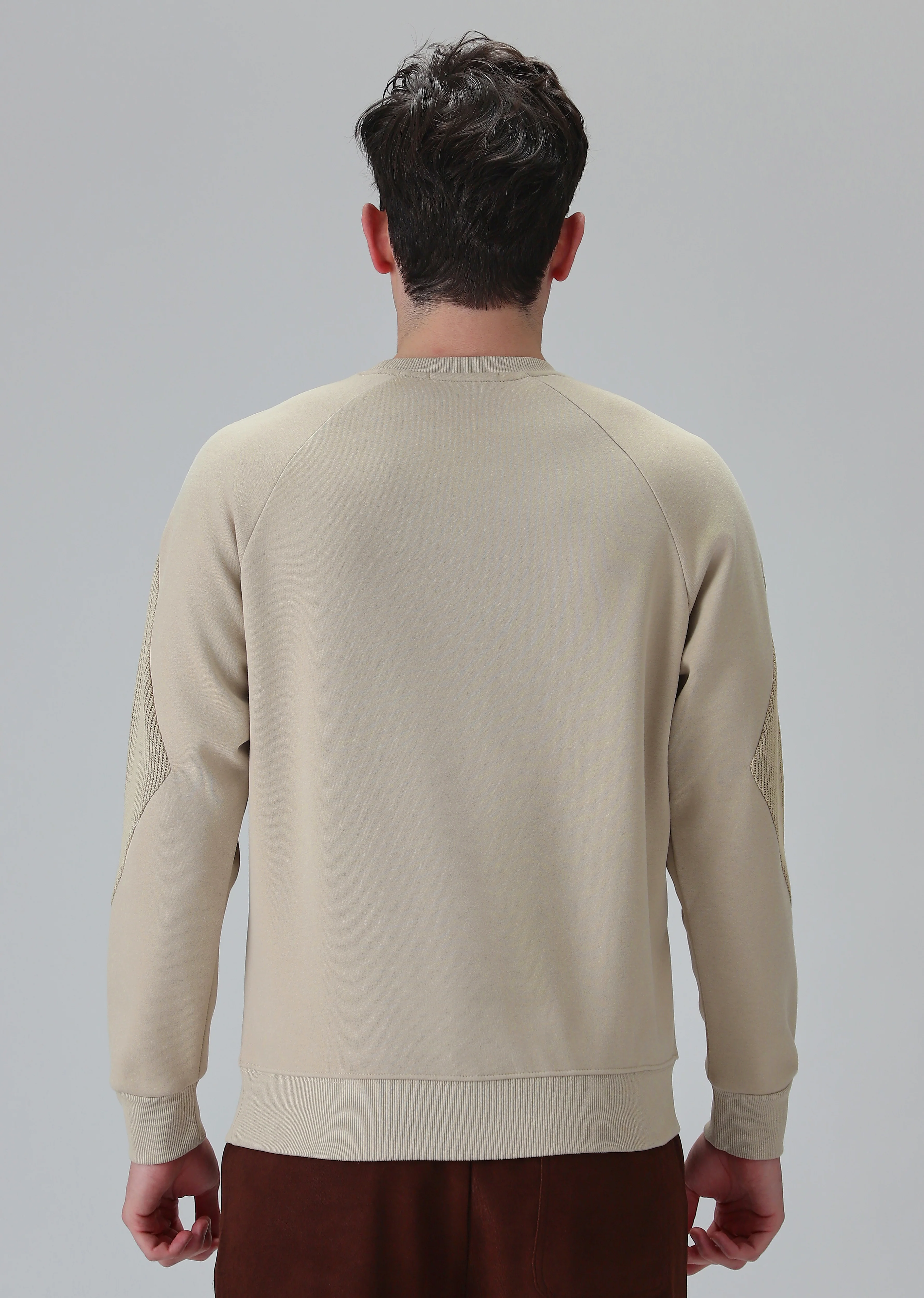 Knit Cut and Sew Cream Sweatshirt - Image 2