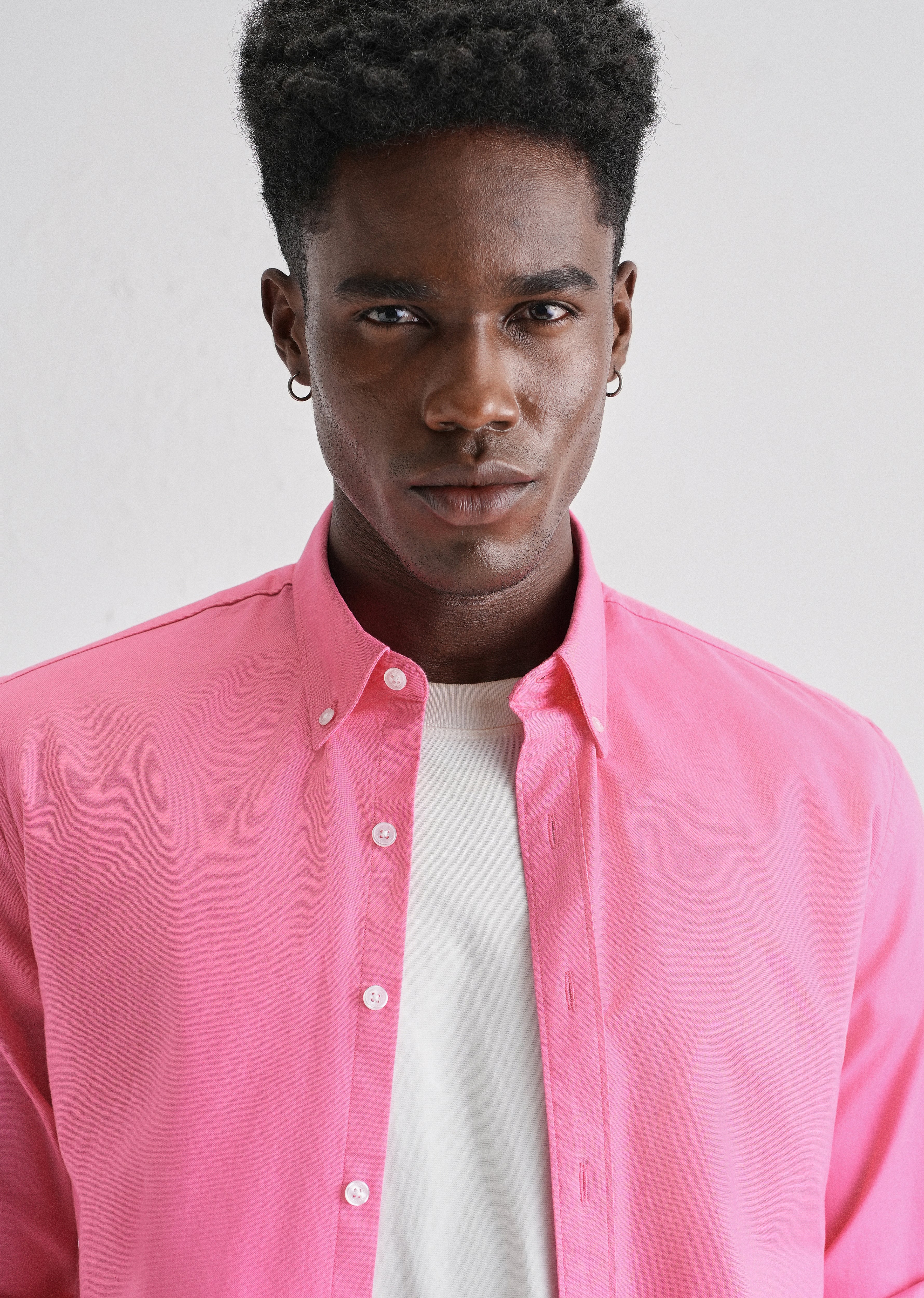 Knockout Pink Plain Oxford Shirt - Image 5