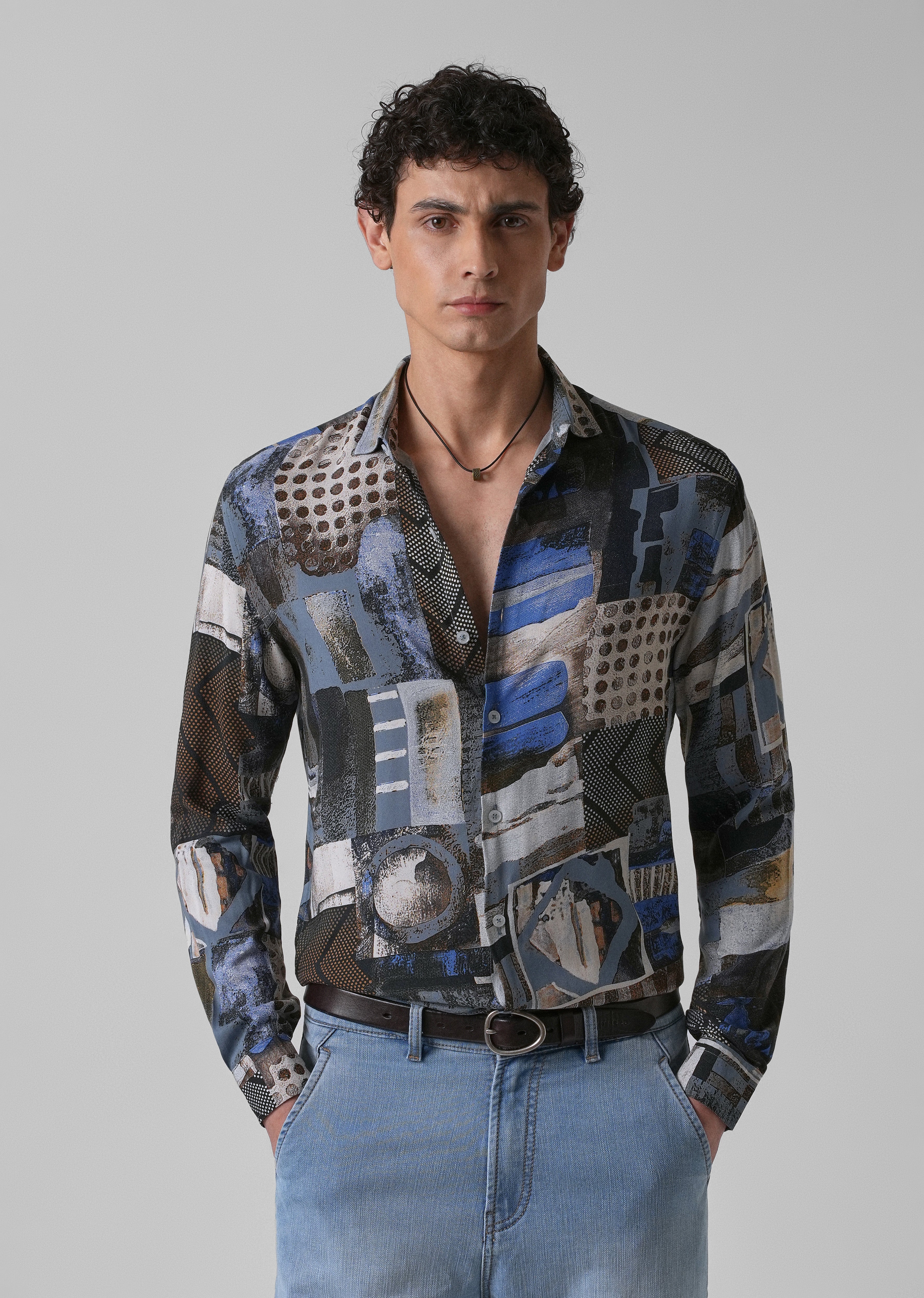 Lattice Azure Feather shirt - Image 3