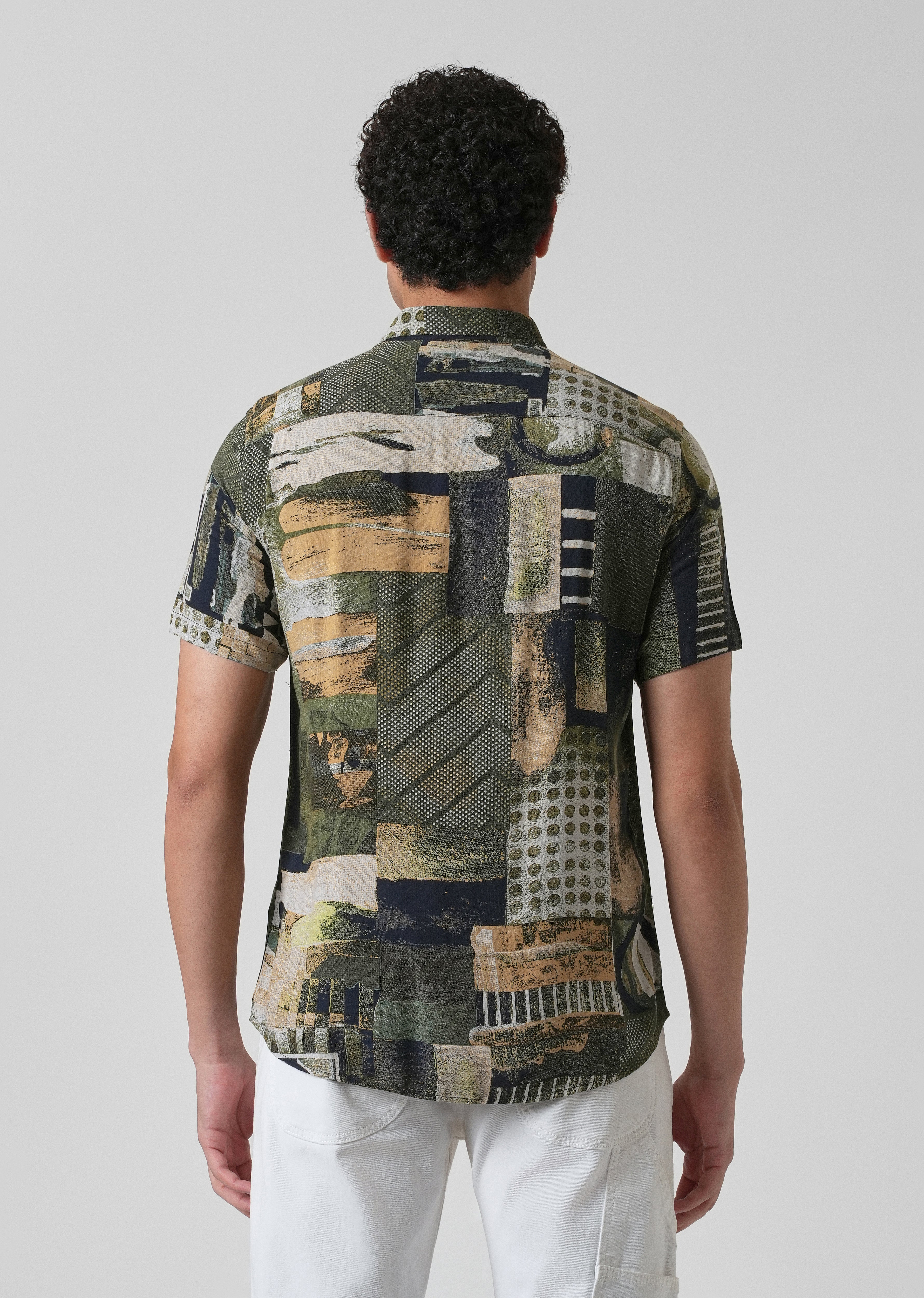 Lattice Green Feather shirt - Image 2
