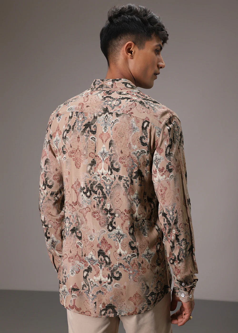 Lattice Tan Feather Shirt - Image 4