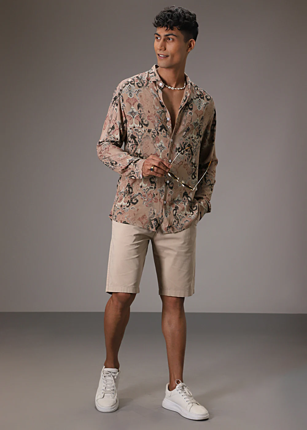 Lattice Tan Feather Shirt - Image 6