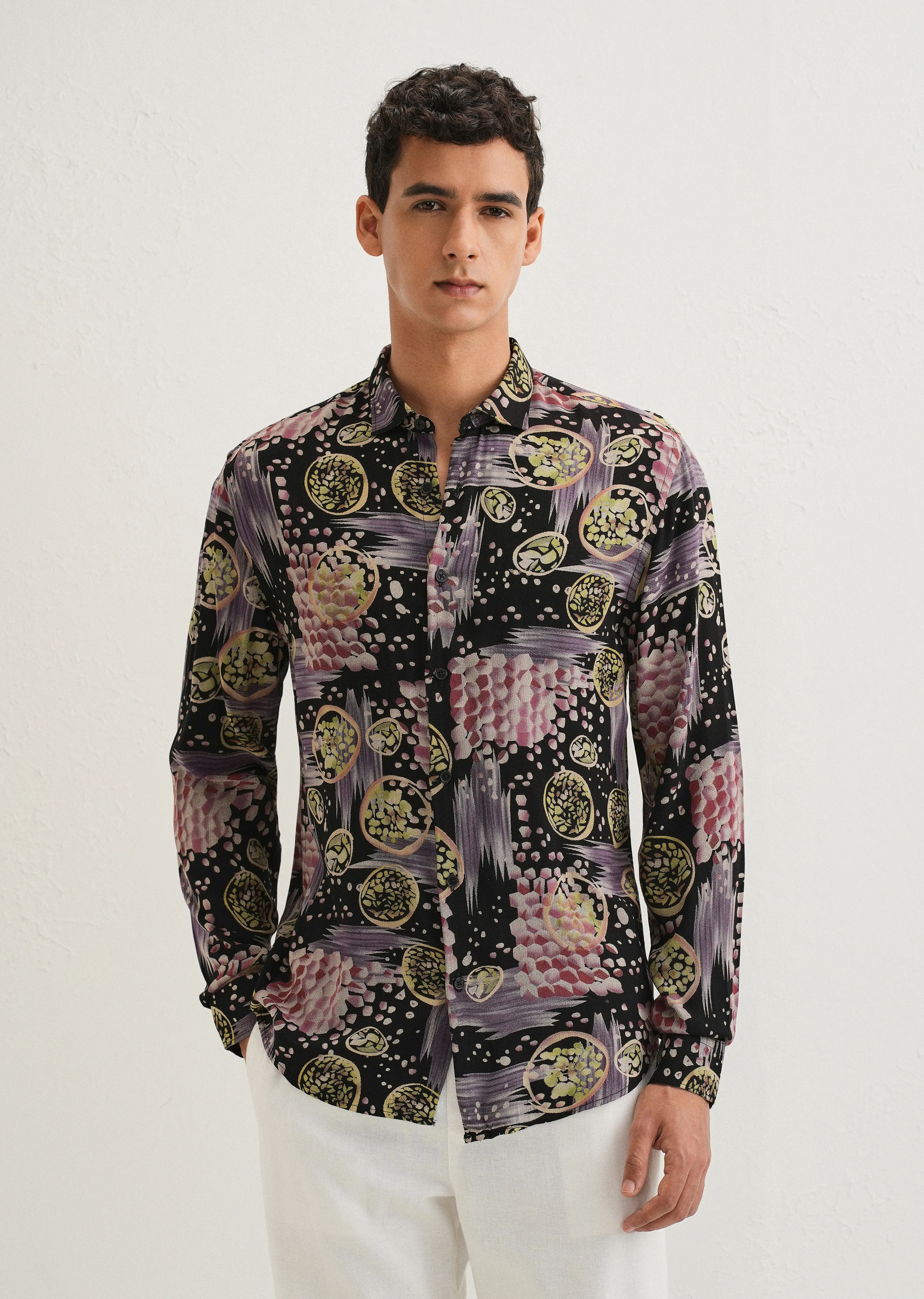Lavender Abstract Feather Shirt - Image 3