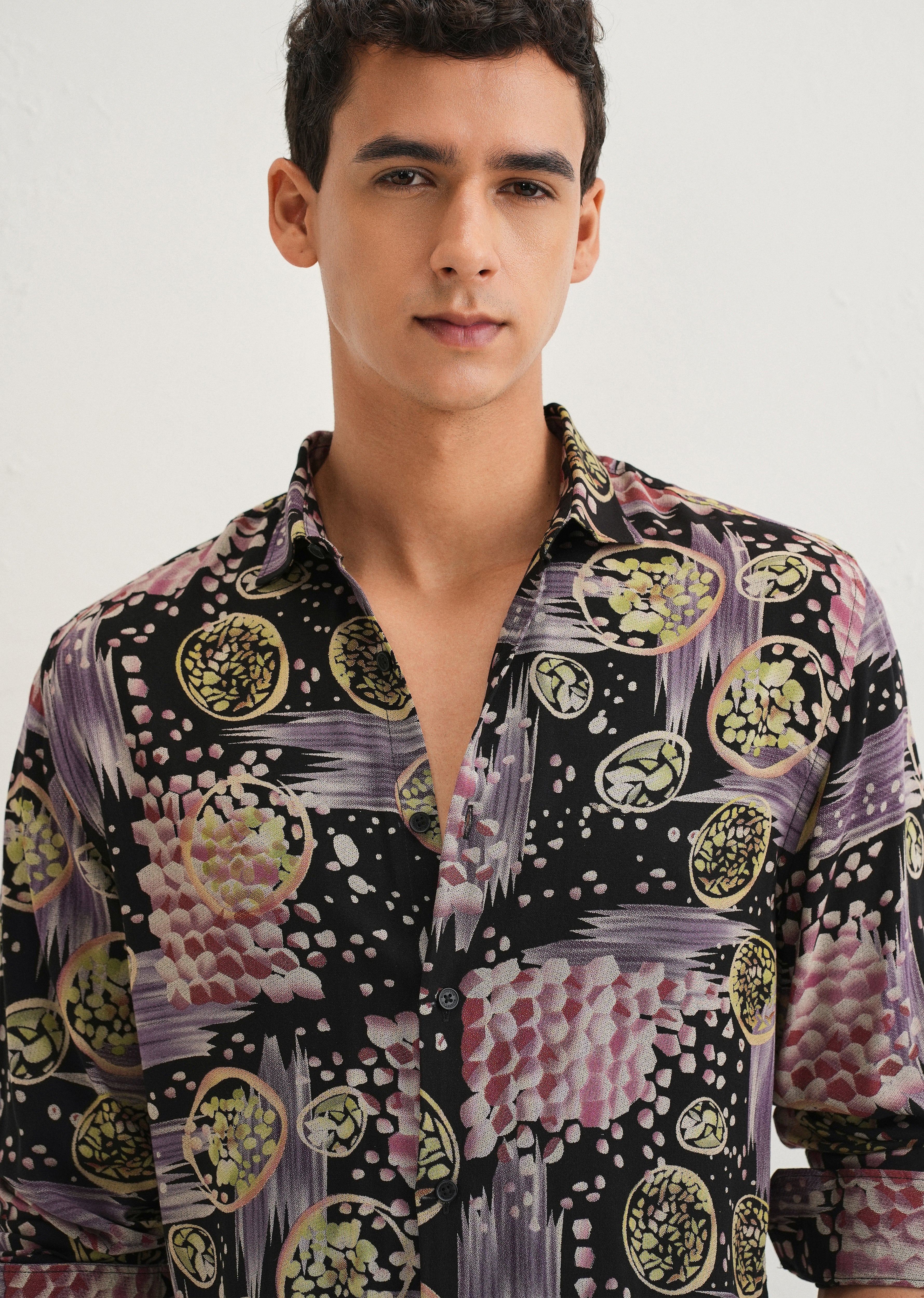 Lavender Abstract Feather Shirt - Image 5