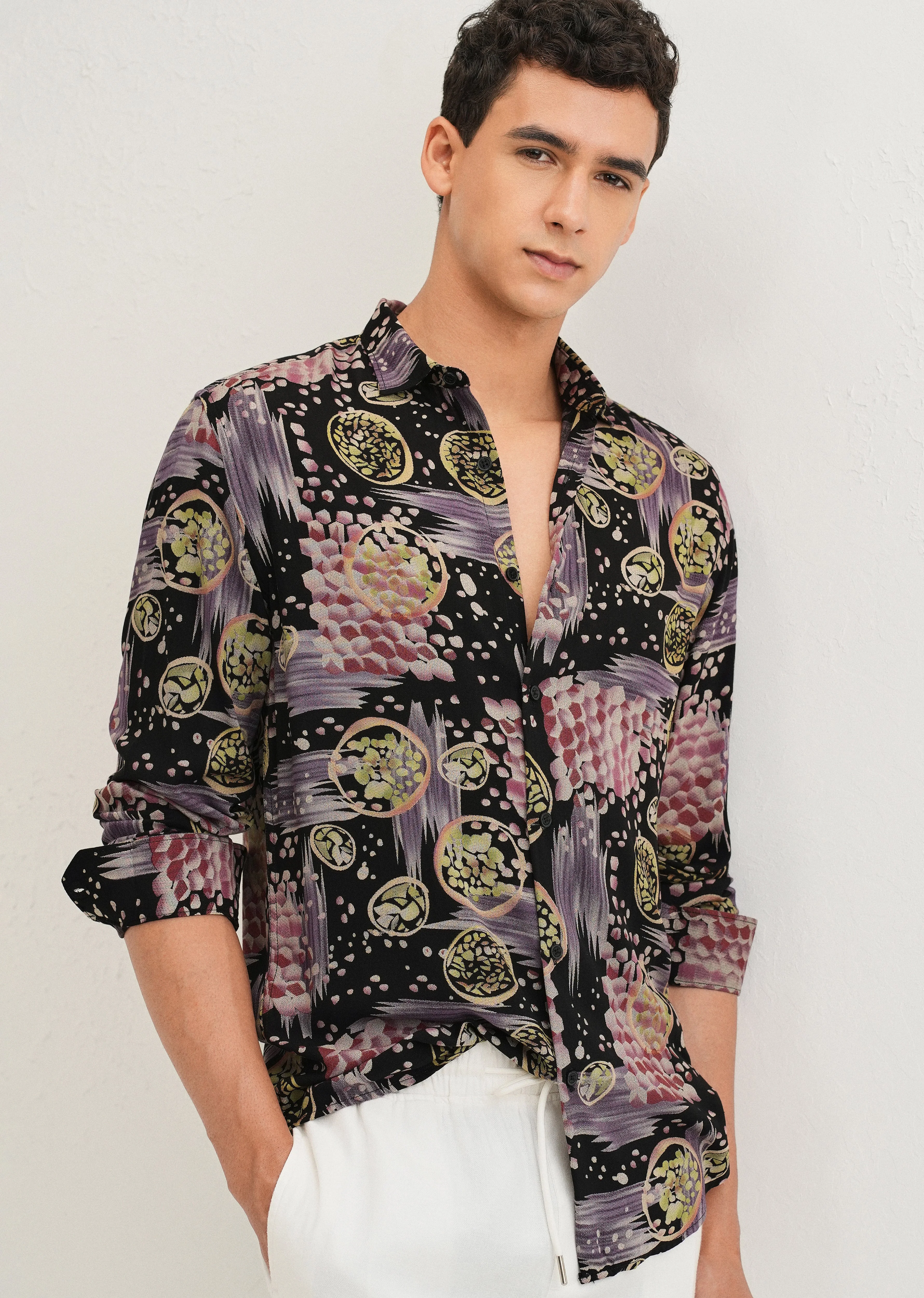 Lavender Abstract Feather Shirt - Image 6