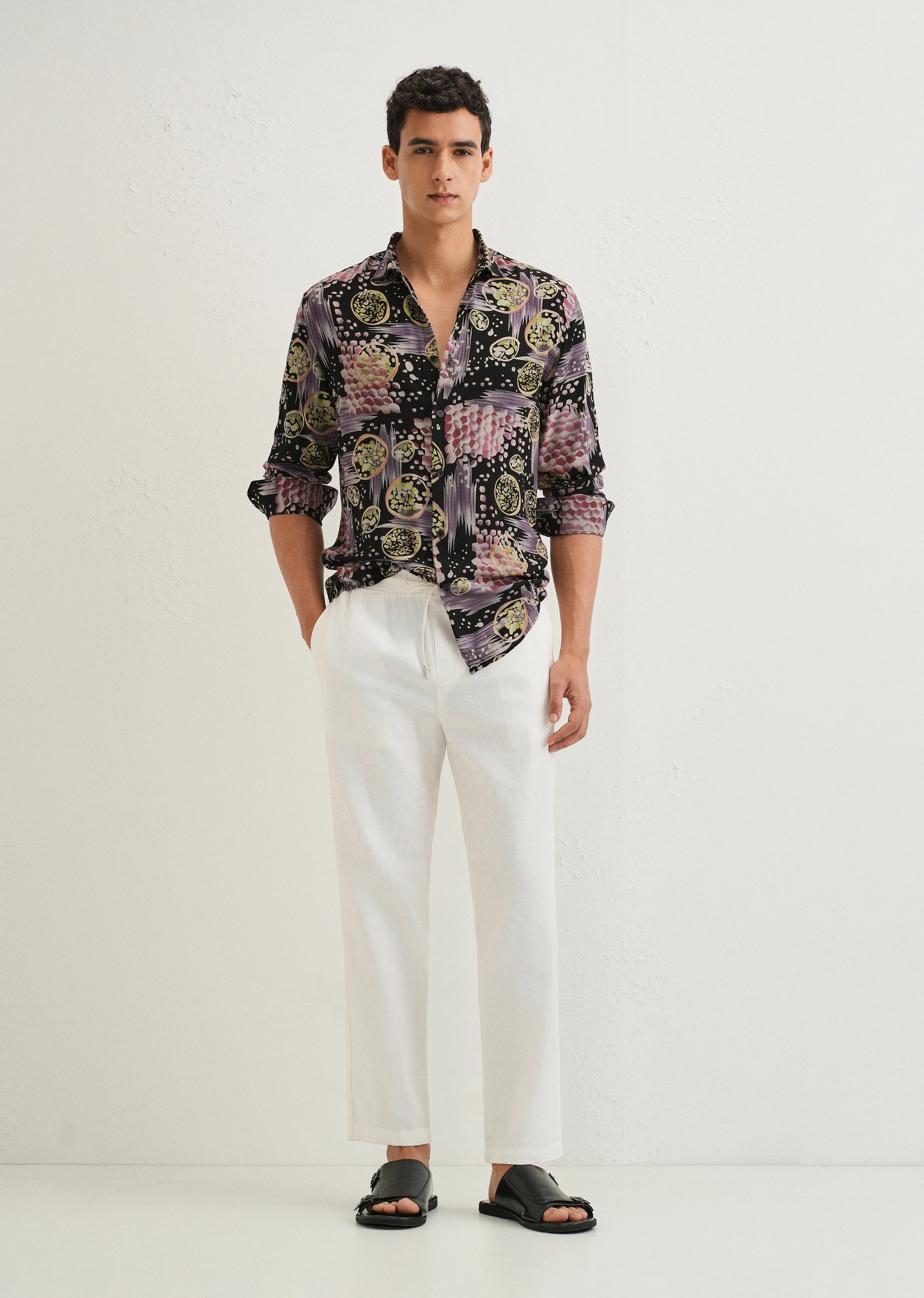 Lavender Abstract Feather Shirt - Image 7