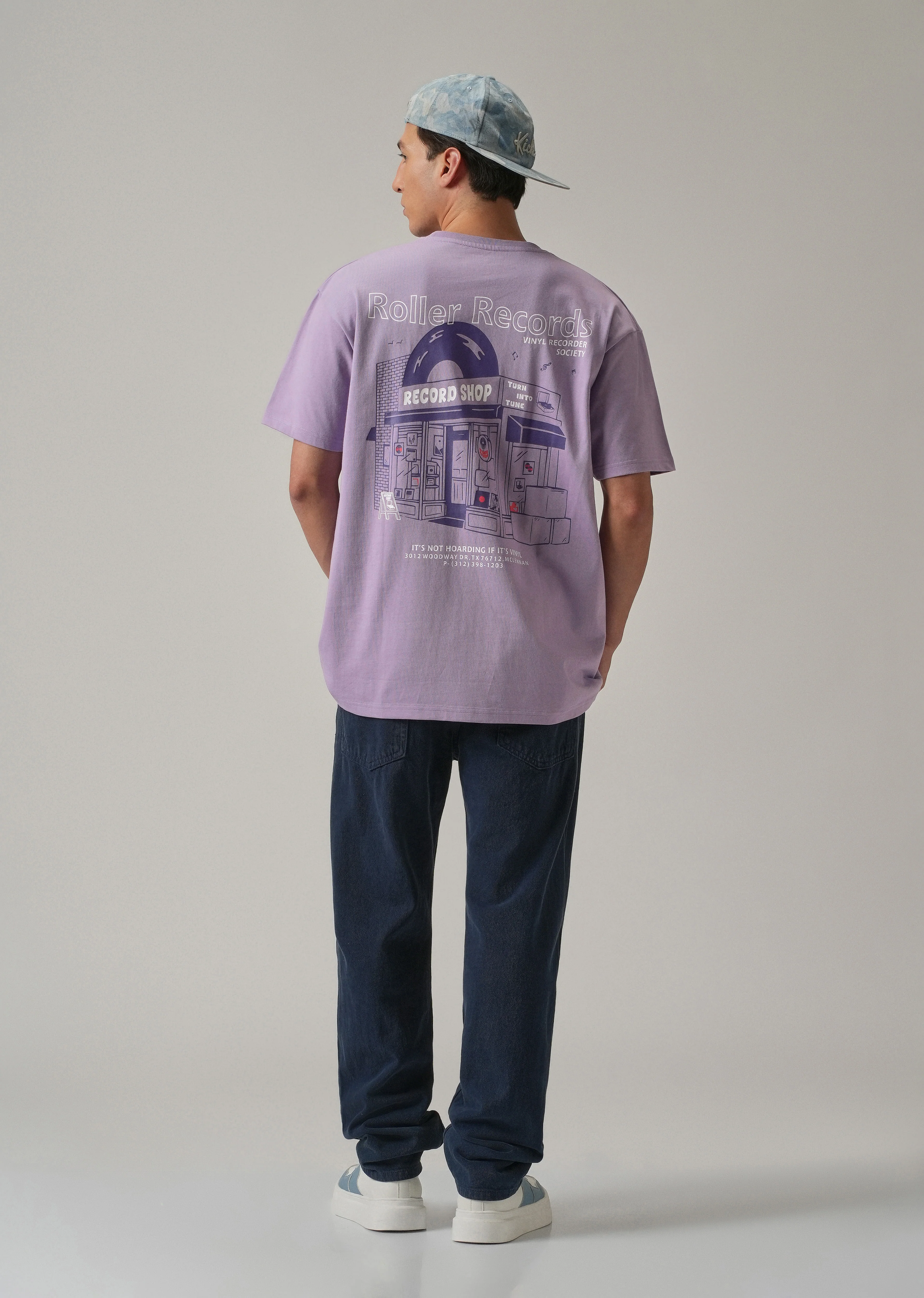 Lavender Back Printed Oversized T-Shirt - Image 6