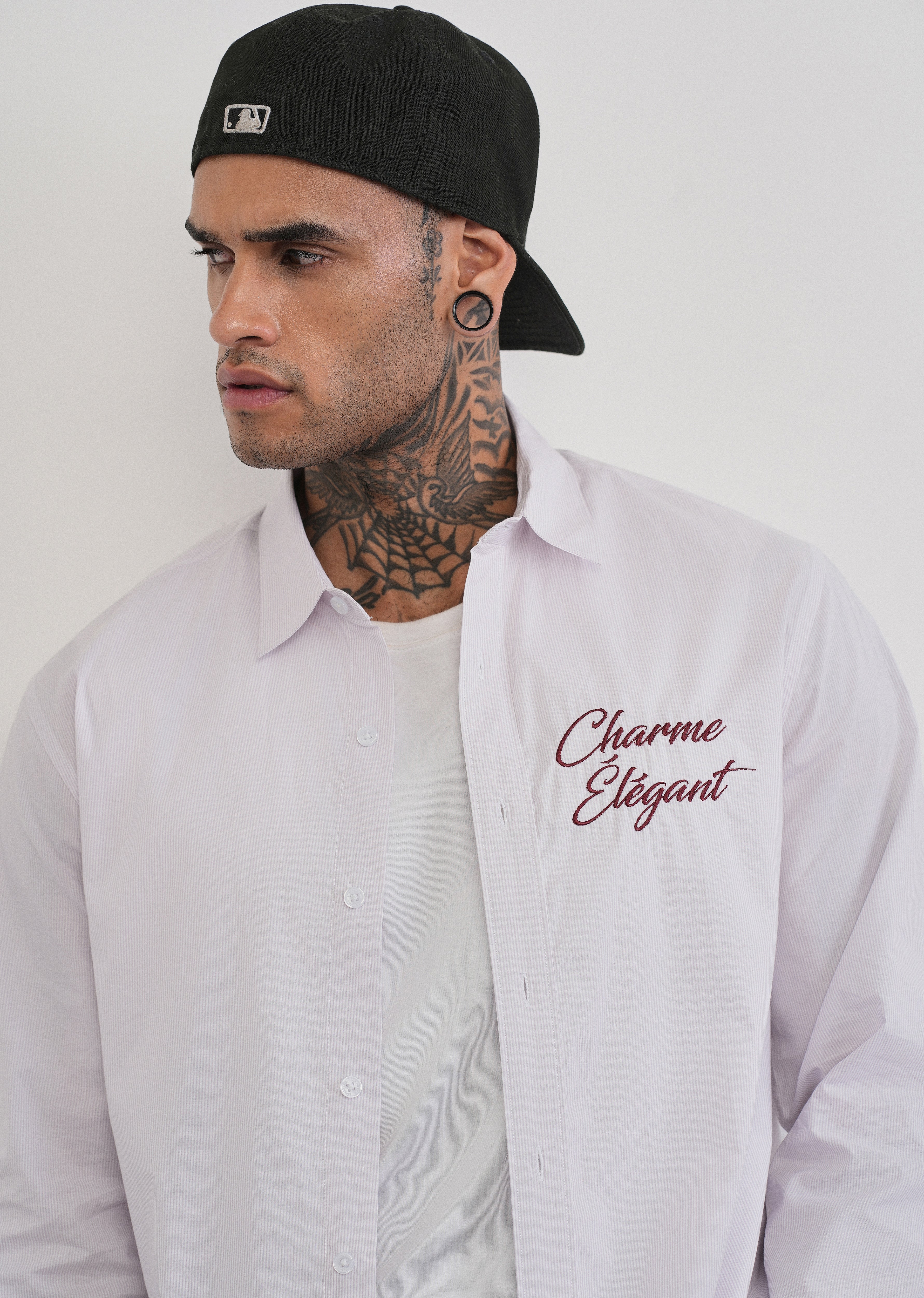 Lavender Back Printed Stripe Shirt - Image 5