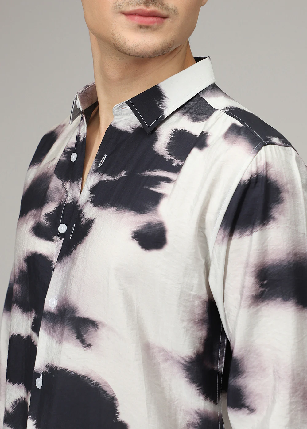 Lavender Black Wash Print Shirt - Image 2
