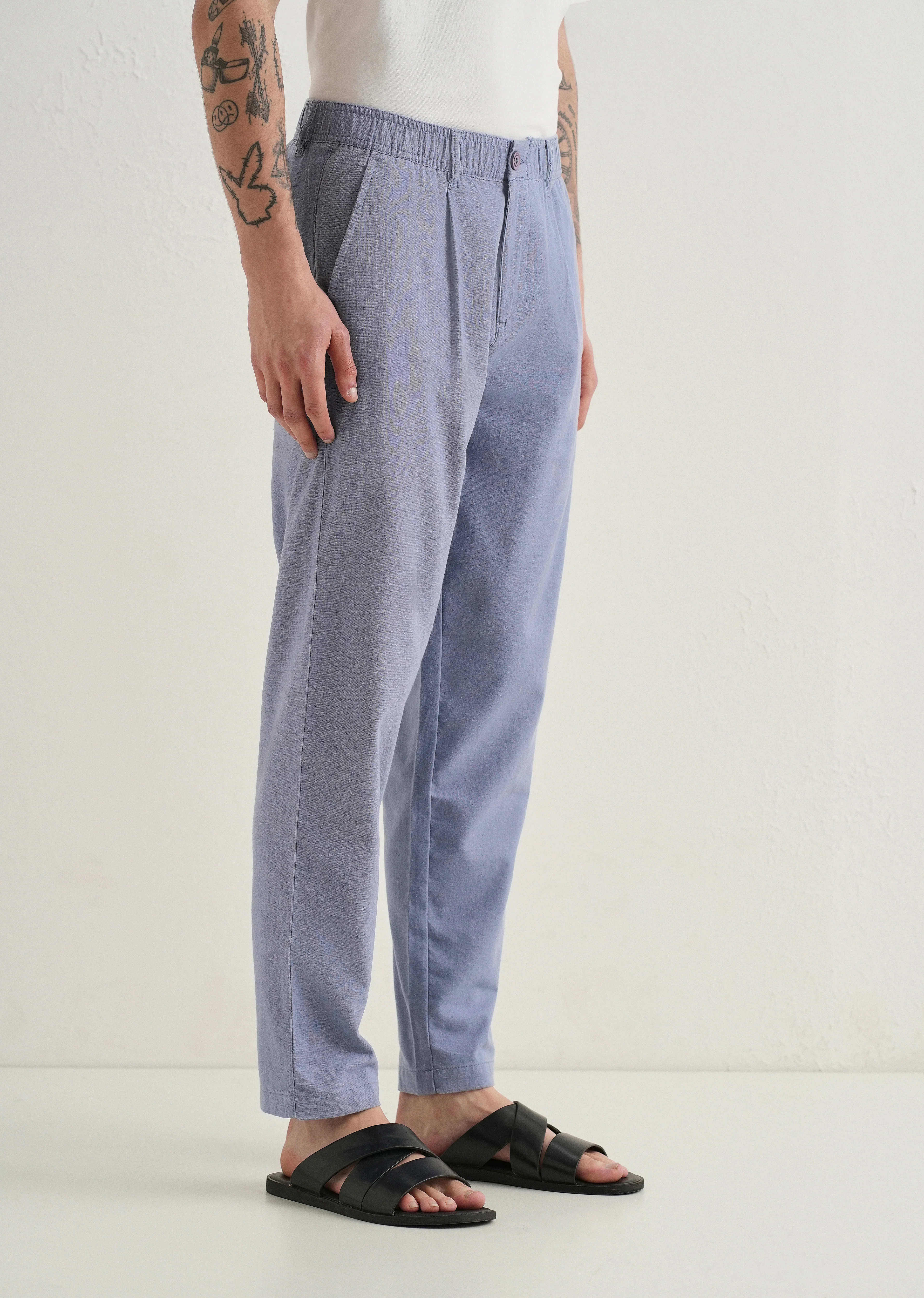 Lavender Comfort Fit Linen Pant - Image 4