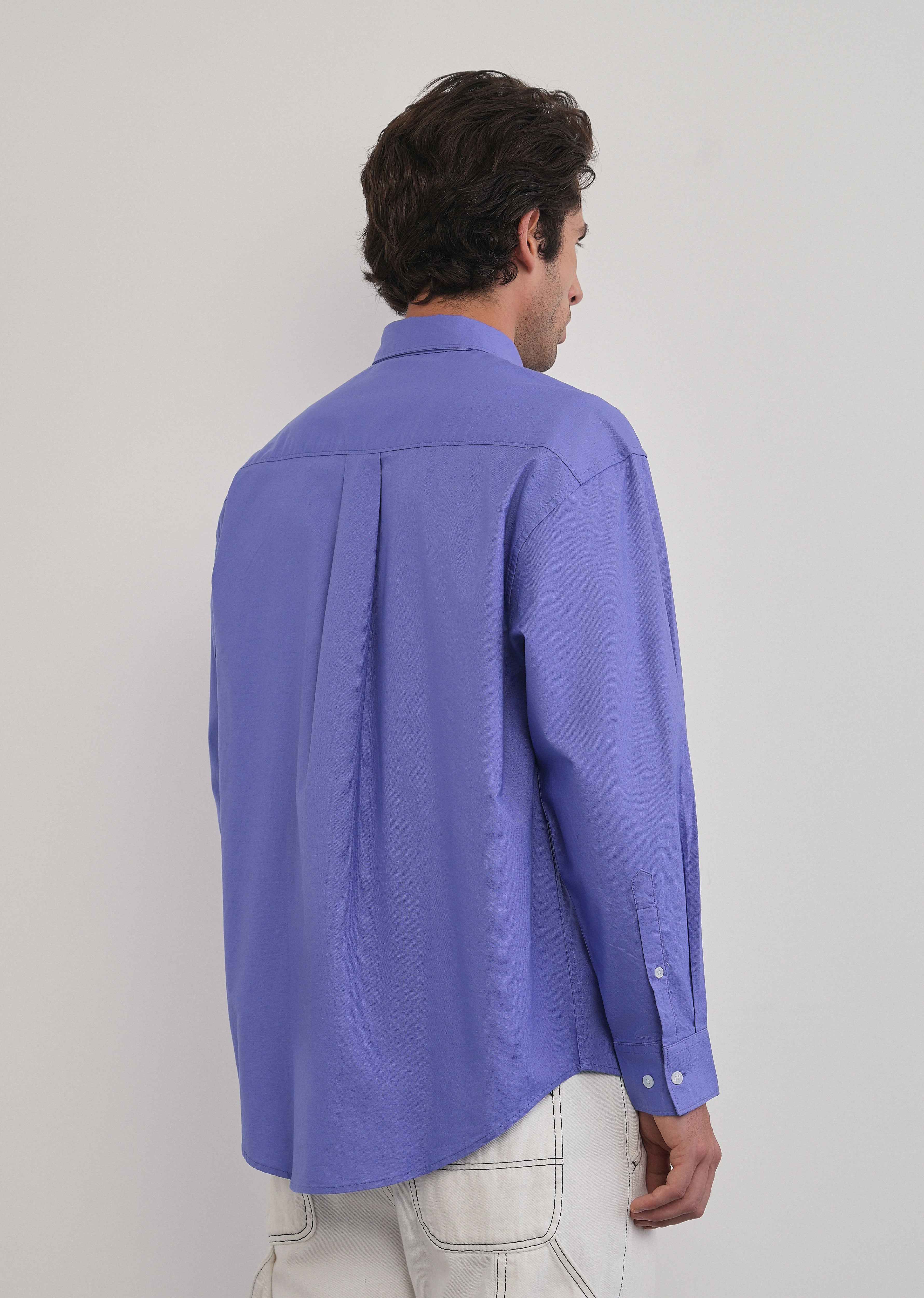 Lavender Cotton Stretch Oversized Shirt - Image 2
