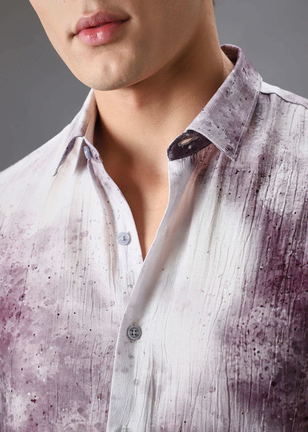 Lavender Crushed Printed Shirt - Image 2