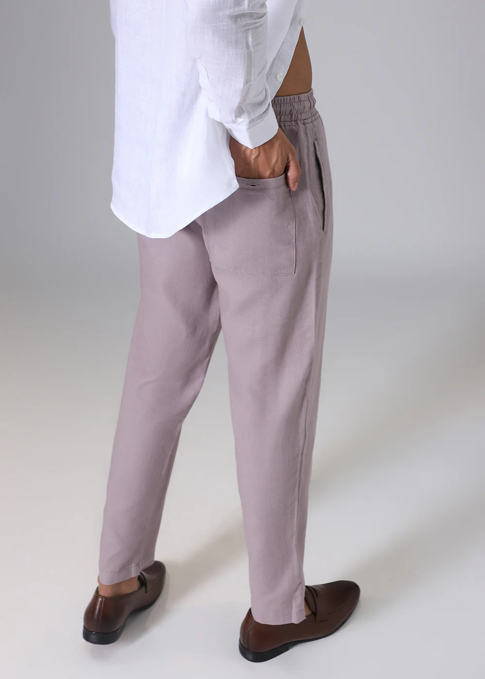 Lavender Drawstring Linen Pant - Image 4