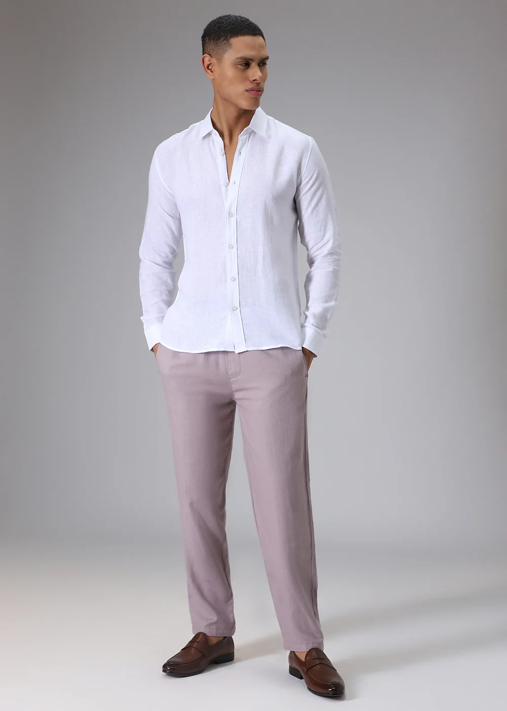 Lavender Drawstring Linen Pant - Image 6