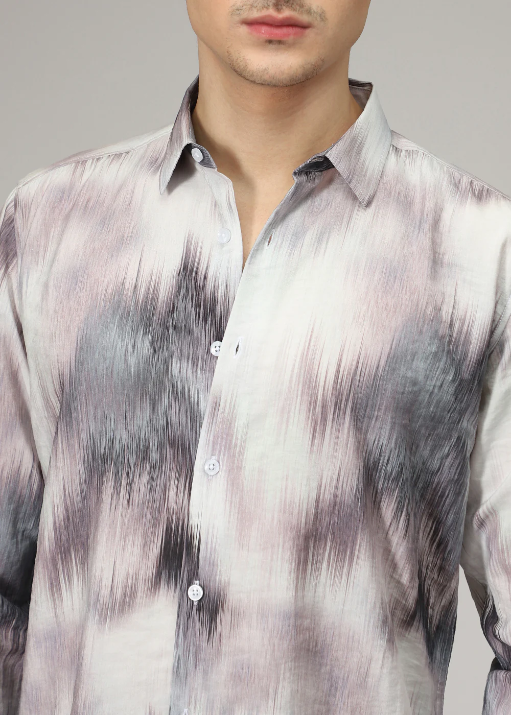 Lavender Line Brush Print Shirt - Image 2