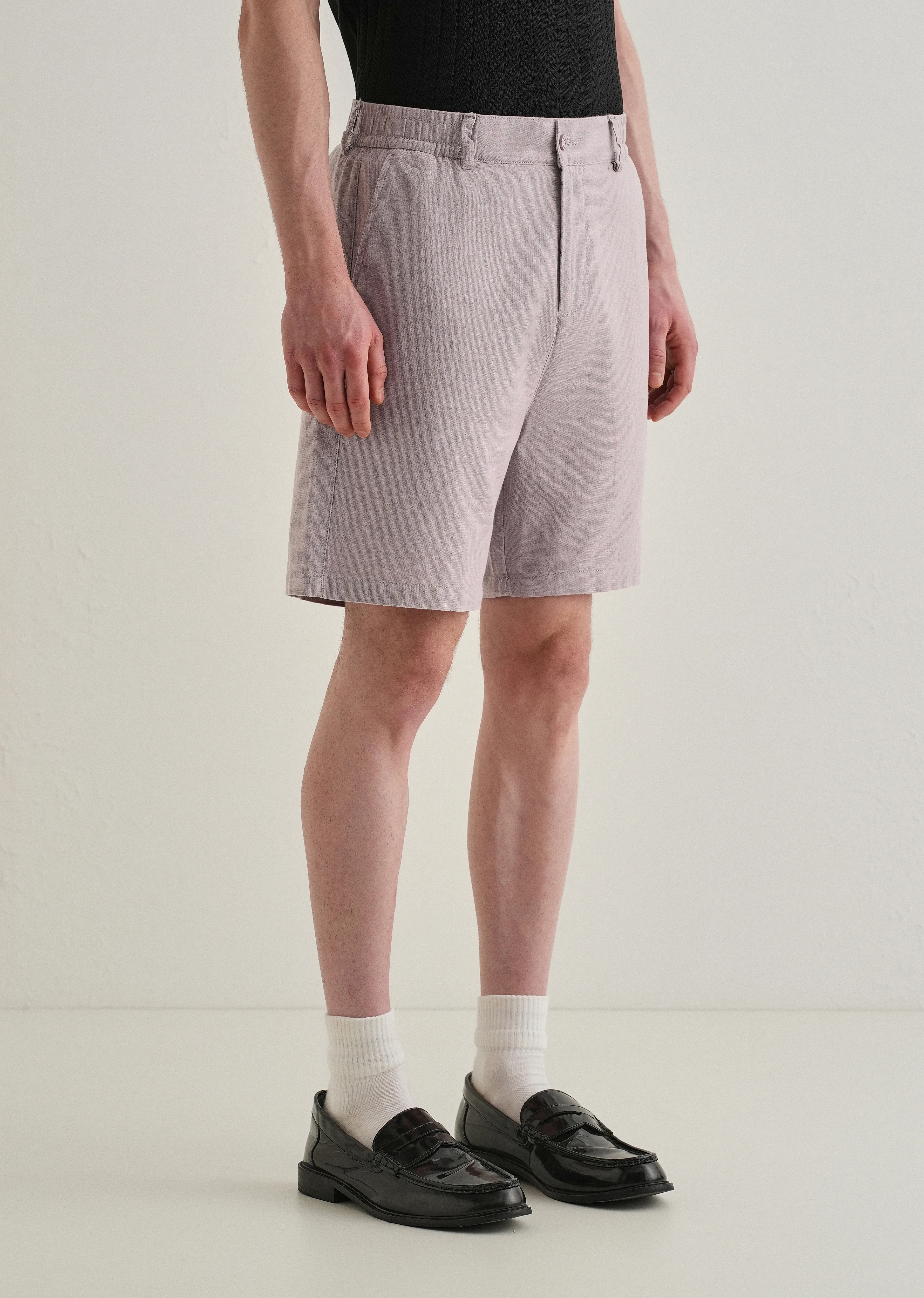 Lavender Linen Shorts - Image 4