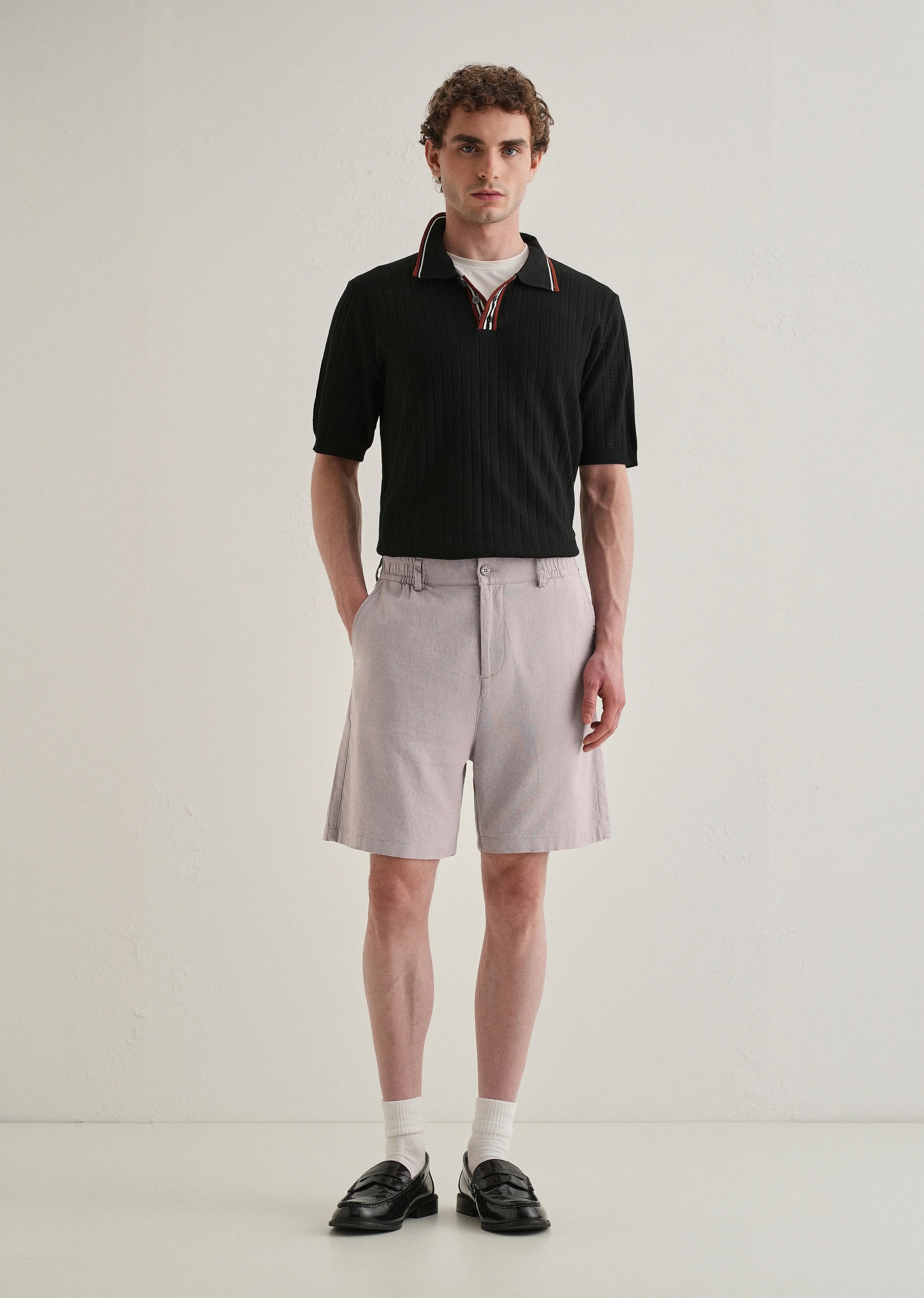 Lavender Linen Shorts - Image 7